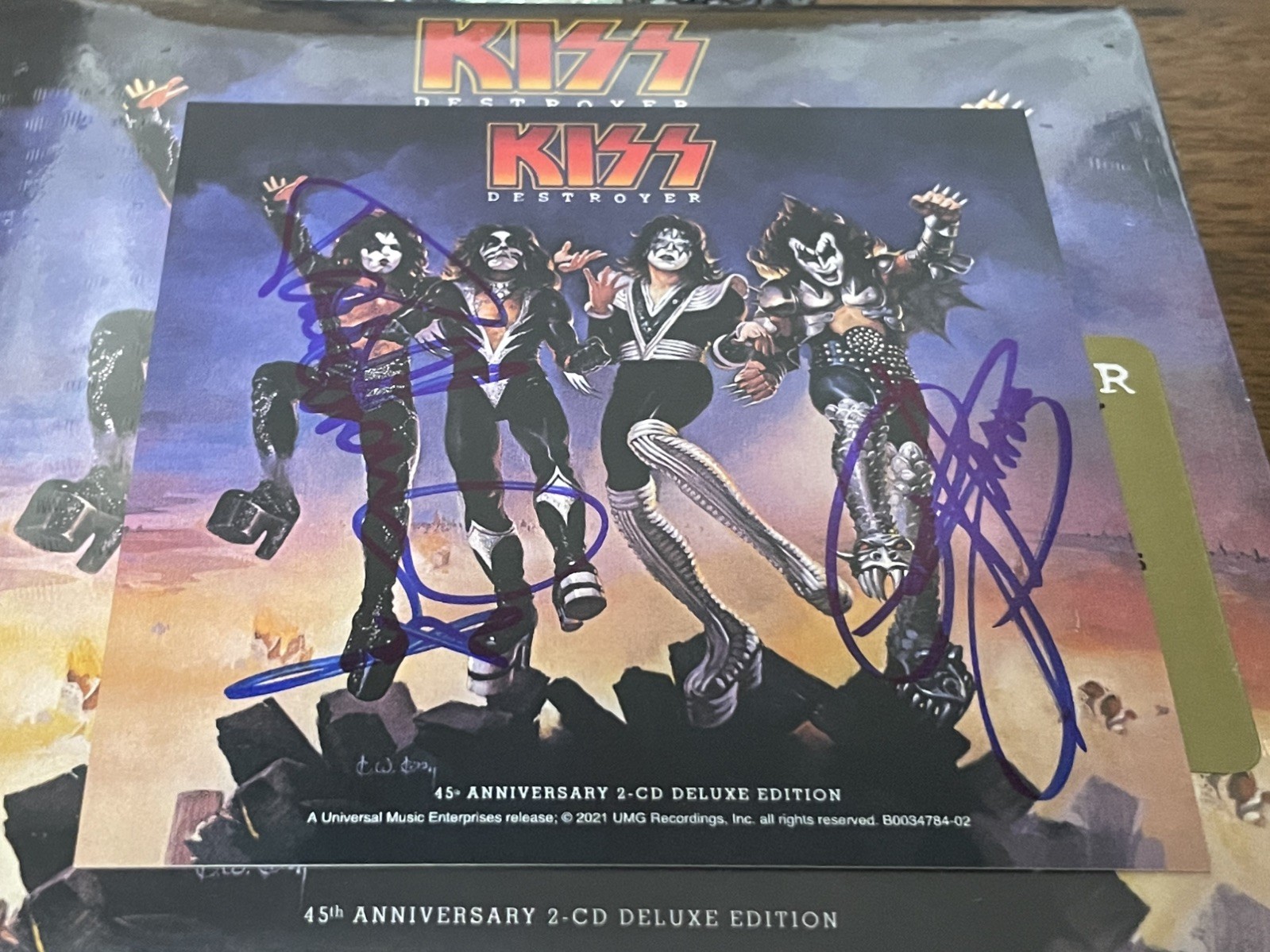 KISS Destroyer 45th SIGNED 2 CD AUTOGRAPHED By Gene Simmons & Paul Stanley RARE