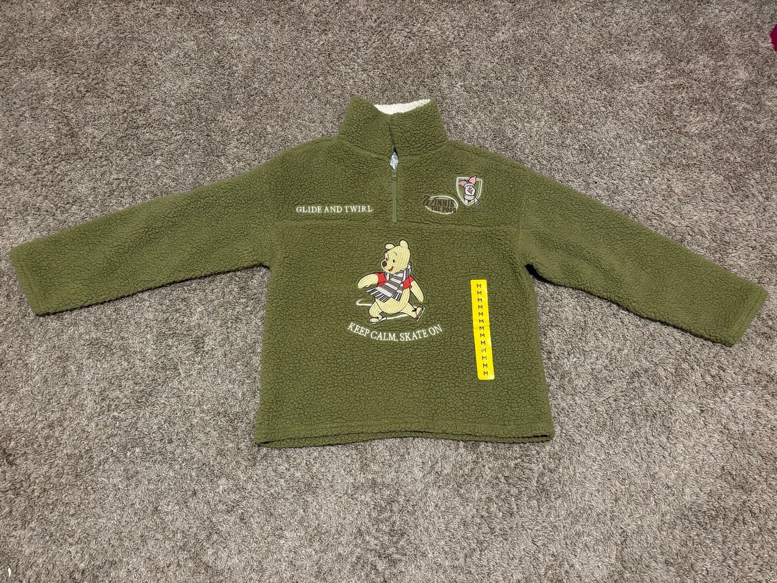 Disney Winnie the Pooh Keep Calm Skate On Sherpa Quarter-Zip Pullover Disney Winnie the Pooh Keep Calm Skate On Sherpa Quarter-Zip Pullover