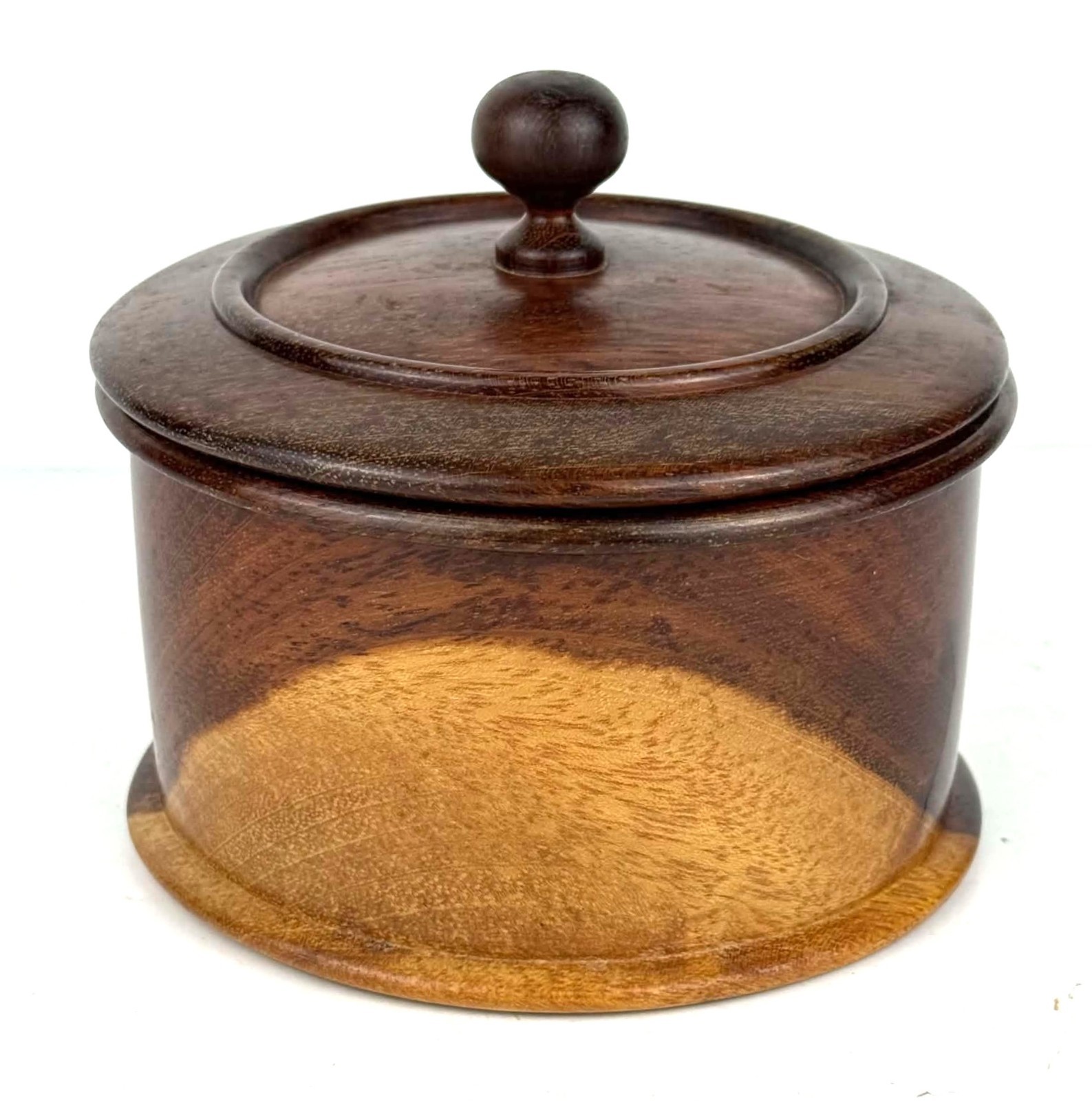 Mulga Wood Lidded Box Two Tone Australian Trinket Bowl Jar Vintage Hand Turned Mulga Wood Lidded Box Two Tone Australian Trinket Bowl Jar Vintage Hand Turned