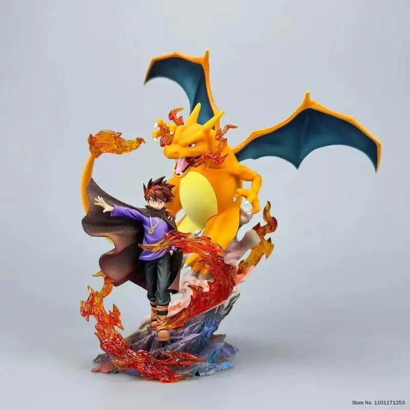 17cm Pokemon Charizard Gary Oak Anime Figure PVC Collectible Model Toy Gift New