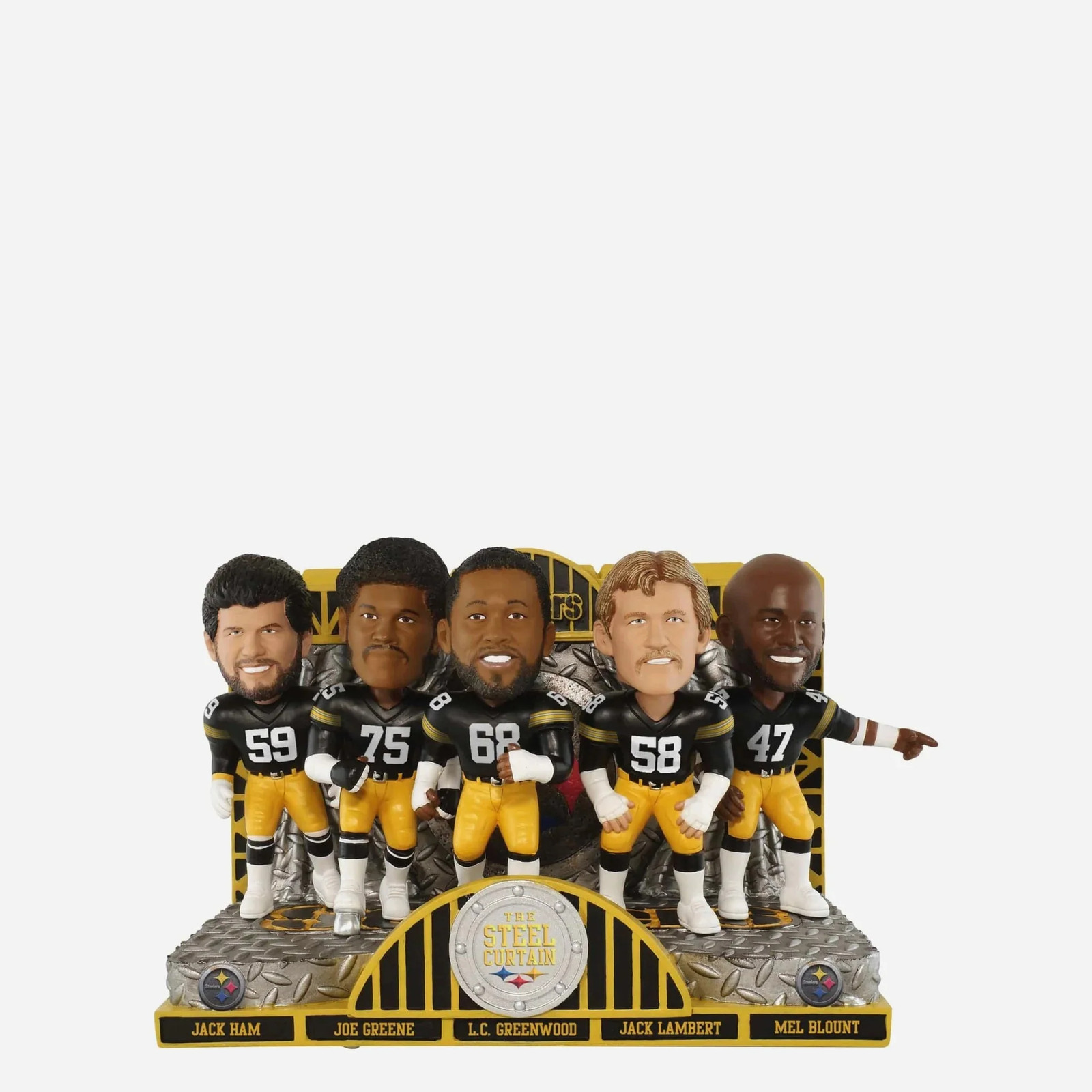 Pittsburgh Steelers Steel Curtain Defense Mini Bobblehead Scene Joe Greene Pittsburgh Steelers Steel Curtain Defense Mini Bobblehead Scene Joe Greene