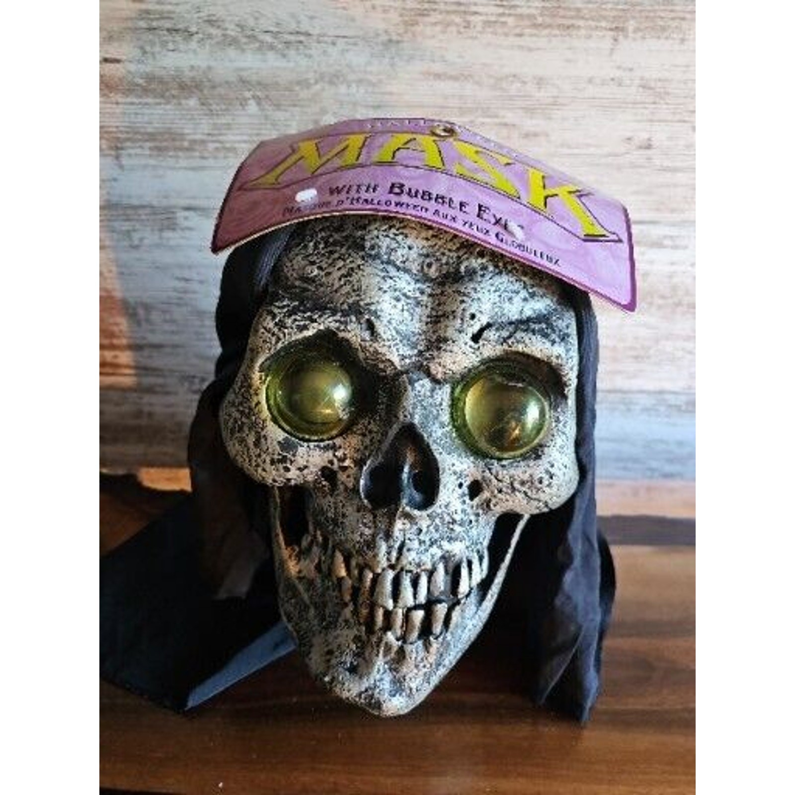 1998 Paper Magic Group Halloween Mask Skeleton Scary with Bubble Eyes Hood NOS 1998 Paper Magic Group Halloween Mask Skeleton Scary with Bubble Eyes Hood NOS