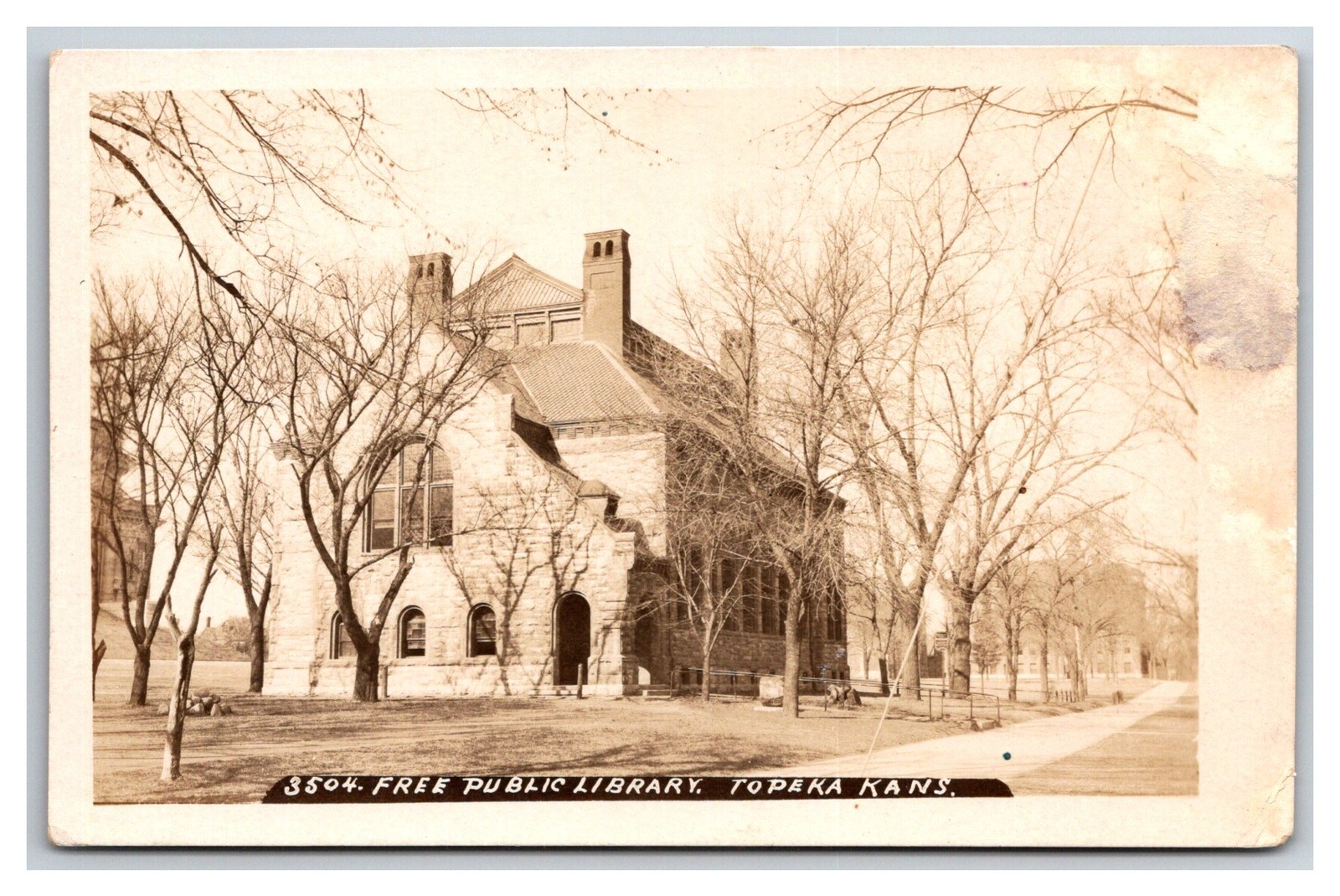 RPPC Public Library Street View Topeka, Kansas 1908 c. RPPC Public Library Street View Topeka, Kansas 1908 c.