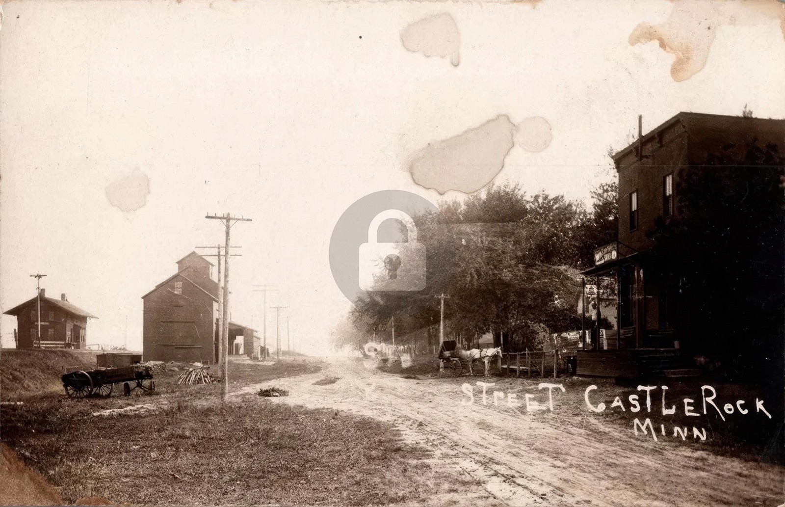 Castle Rock Minnesota MN C1910 Street View RPPC Photo Postcard COPY Castle Rock Minnesota MN C1910 Street View RPPC Photo Postcard COPY
