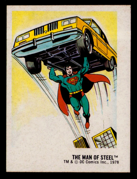 1978 Harris DC Superheroes Bread Sticker SUPERMAN THE MAN of STEEL Card 2 of 30 1978 Harris DC Superheroes Bread Sticker SUPERMAN THE MAN of STEEL Card 2 of 30