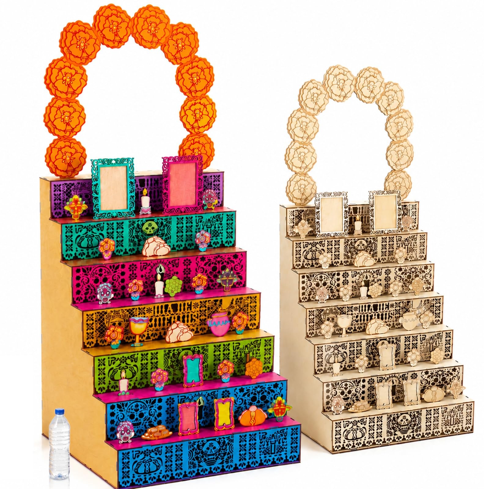 7 Tier Wooden Dia De Los Muertos Altar, Arch