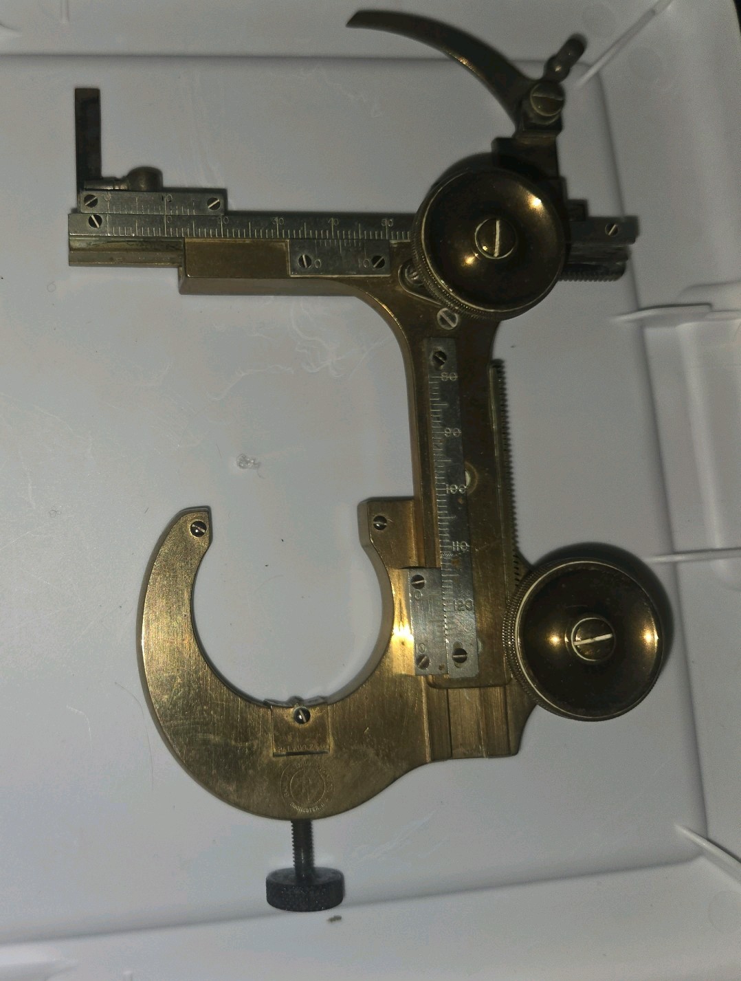 S. C. Whitmore & Co. Brass Machinist Caliper Measuring Tool Pat Aug 24 1897 S. C. Whitmore & Co. Brass Machinist Caliper Measuring Tool Pat Aug 24 1897