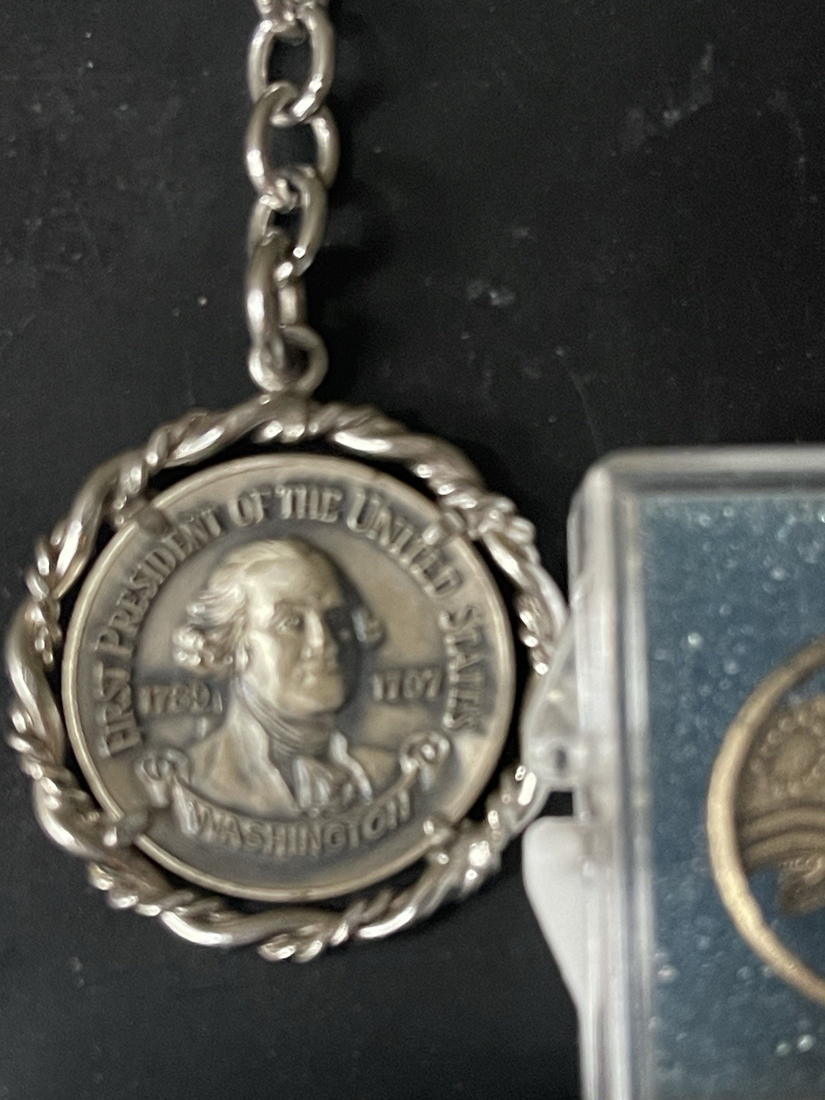 Lot of 2 Vintage George Washington Keychain & Boxed 1776 Minuteman Pin Rare Lot of 2 Vintage George Washington Keychain & Boxed 1776 Minuteman Pin Rare