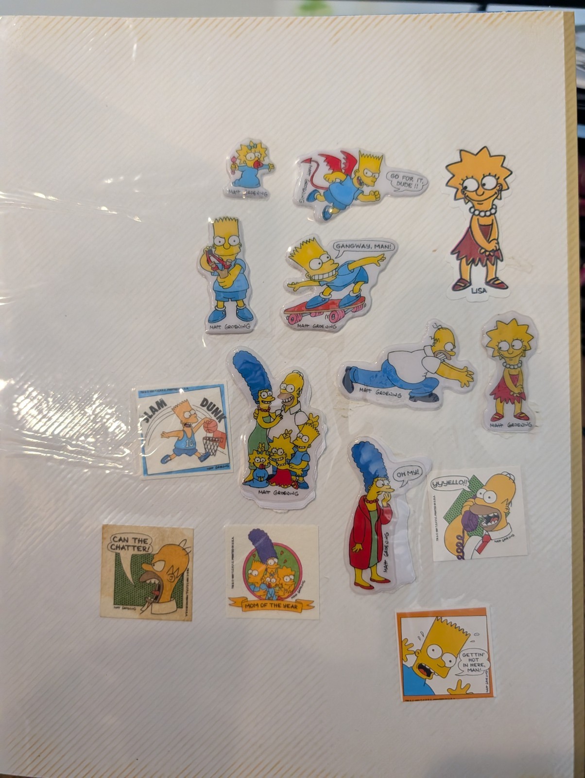 Vintage 80s 90s Sticker Album, Simpsons, Care Bears, Mario, AGC Puffy Stickers