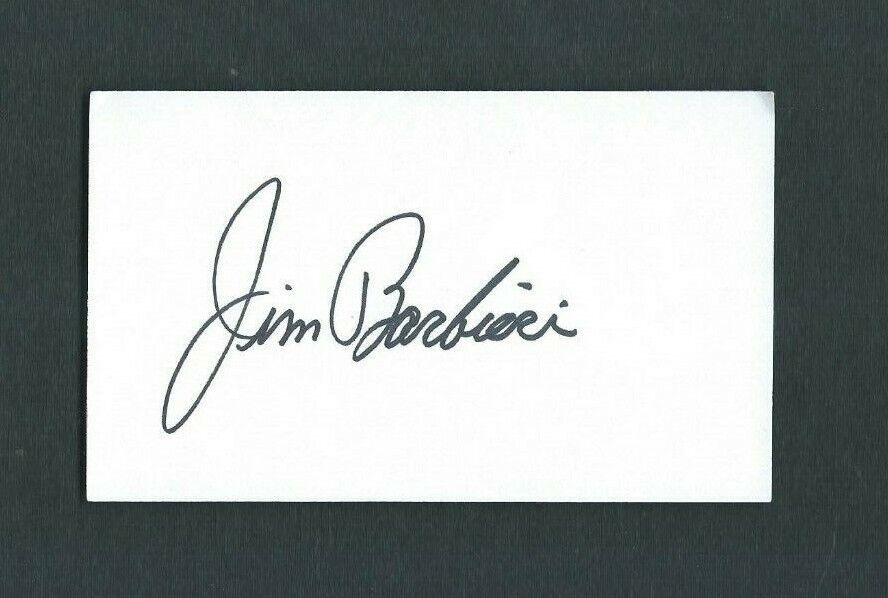 JIM BARBIERI L.A. Dodgers Signed Autograph 3 X 5 Index Card 
