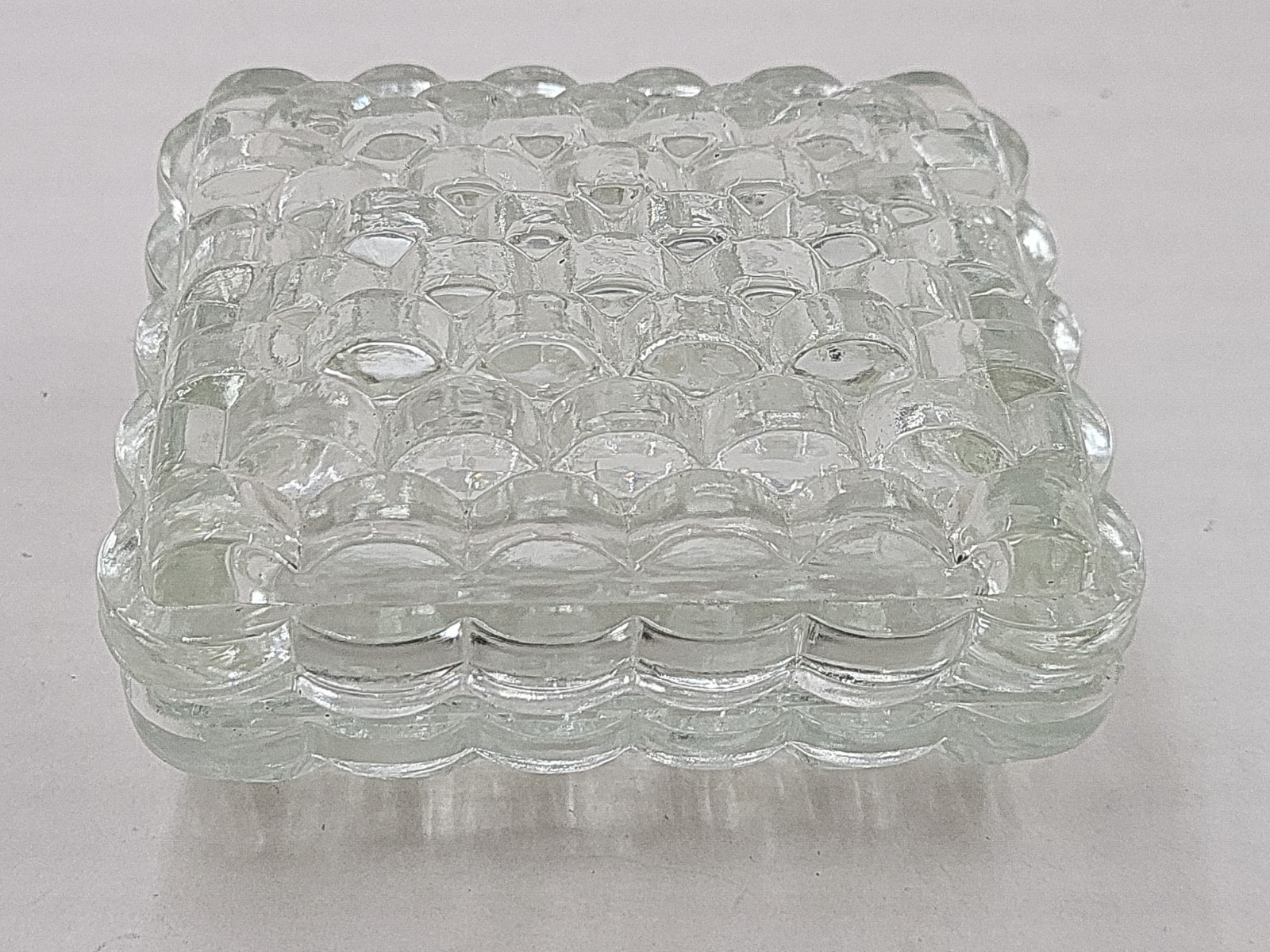 RARE AMERICAN FOSTORIA GLASS CIGARETTE TRINKET BOX RARE AMERICAN FOSTORIA GLASS CIGARETTE TRINKET BOX