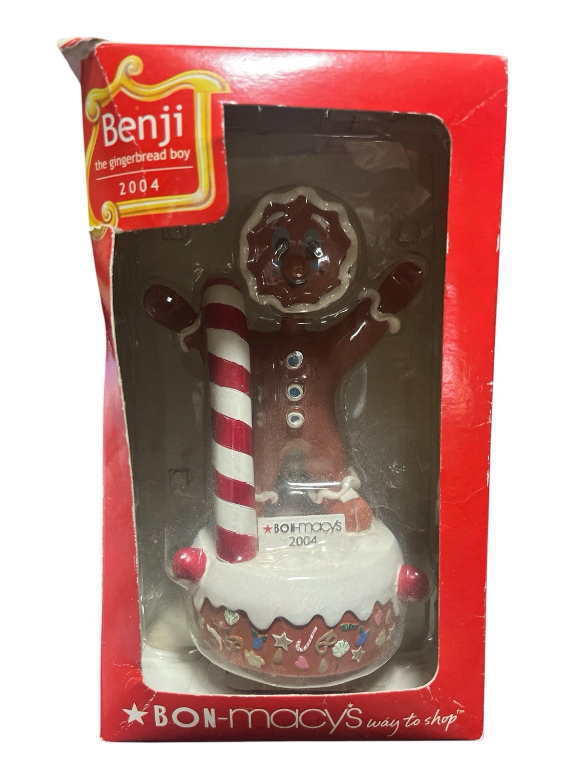 Bon-Macy's 2004 Collectible “Benji the Gingerbread Boy” Figure (NIB) Bon-Macy's 2004 Collectible “Benji the Gingerbread Boy” Figure (NIB)