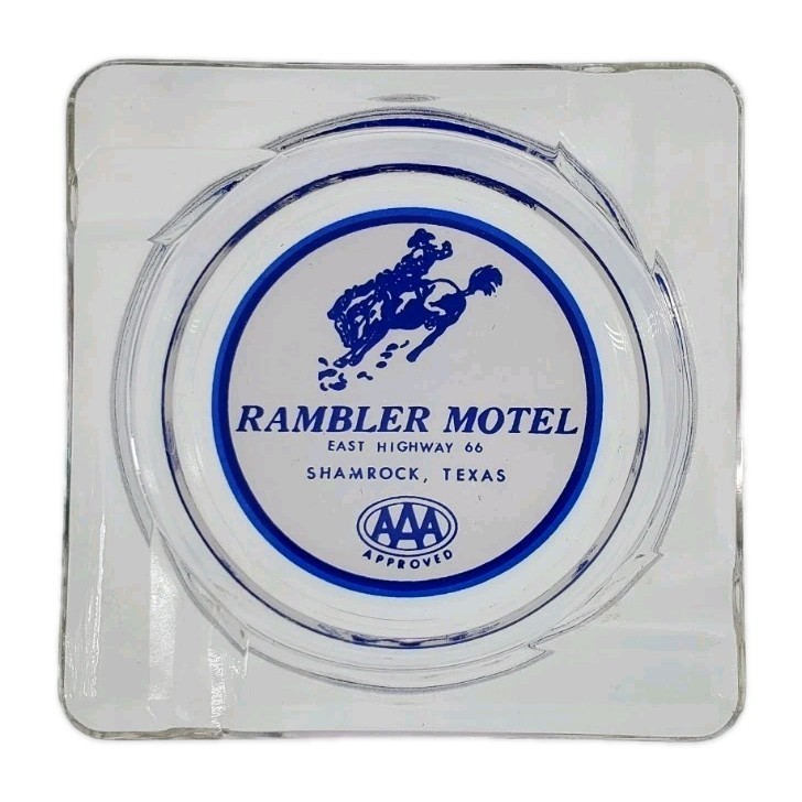 Vintage Ashtray / Rambler Motel / East Highway 66 Shamrock Texas TX Vintage Ashtray / Rambler Motel / East Highway 66 Shamrock Texas TX