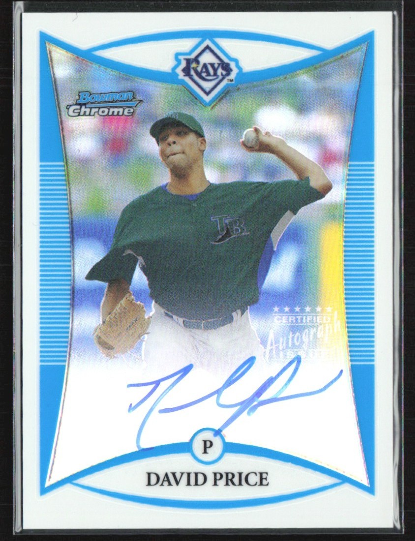 David Price 2008 Bowman Chrome Refractor Auto /500 A #BCP111 Tampa Bay Rays David Price 2008 Bowman Chrome Refractor Auto /500 A #BCP111 Tampa Bay Rays