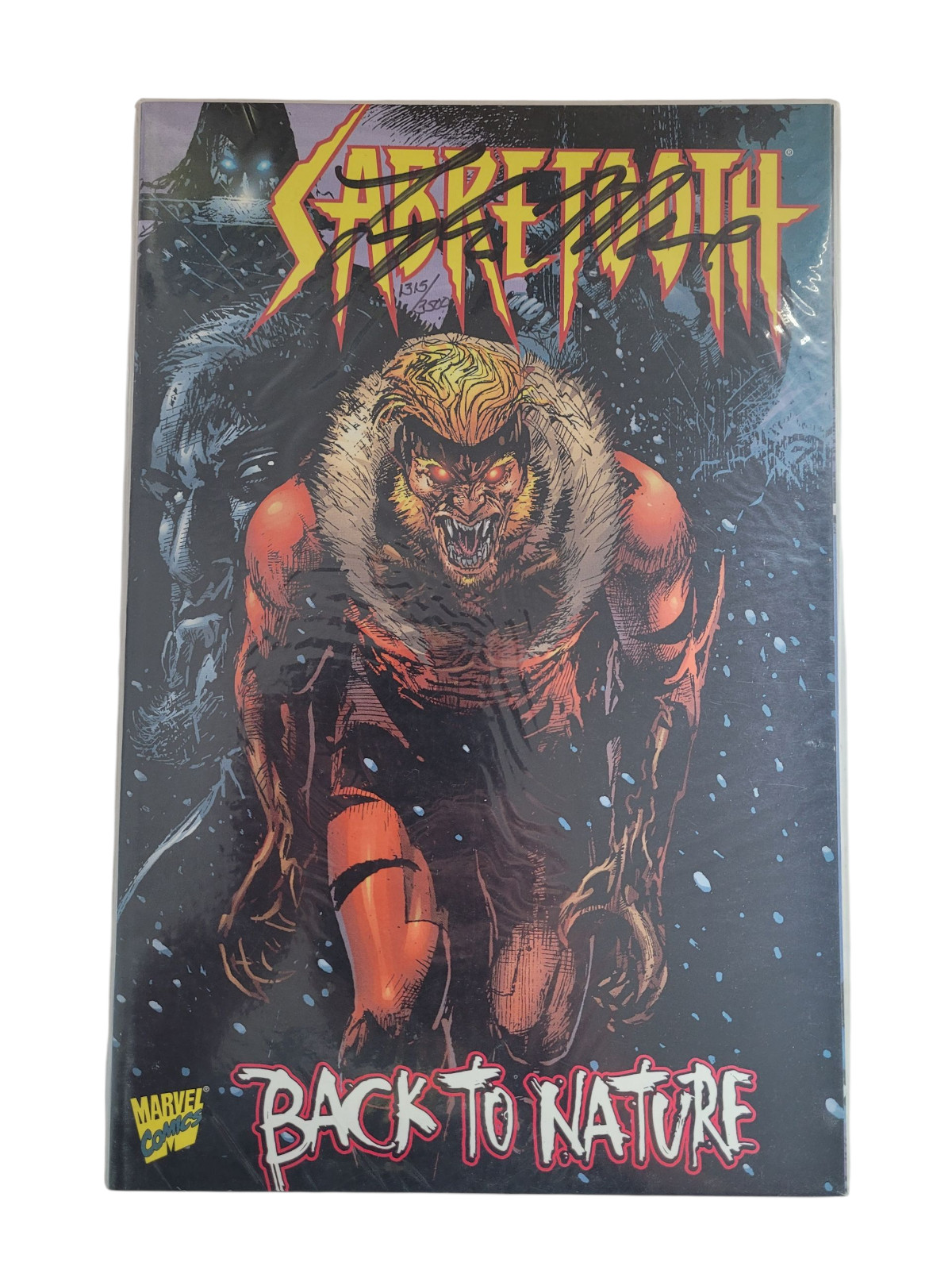 SABRETOOTH Back To Nature #1 Tyler Mane SIGNED NUMBERED Marvel Comic VTG x-men