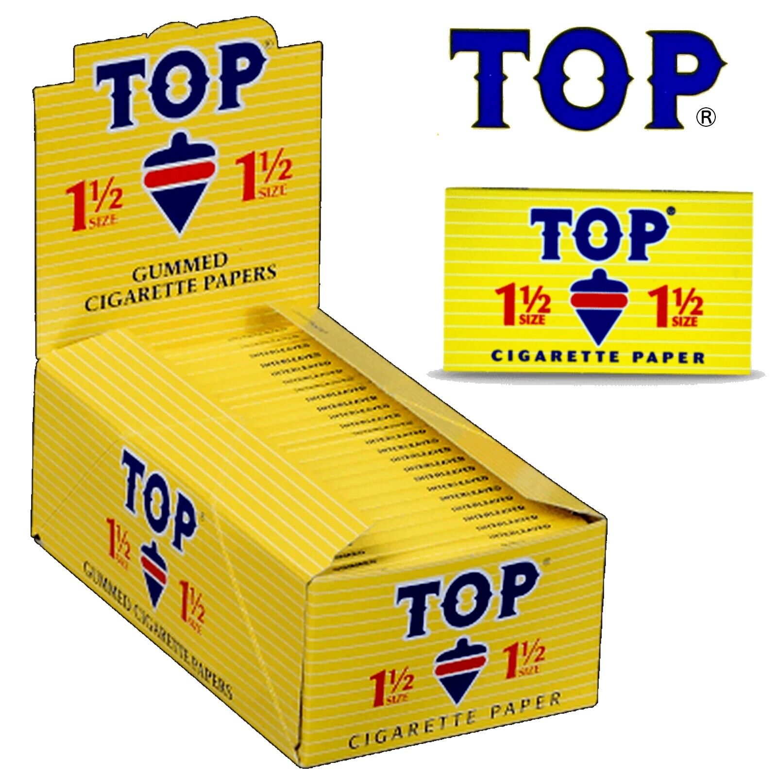 Full Box TOP 1 1/2 1.5 Rolling Papers 24 Booklet (24 Paper Each)