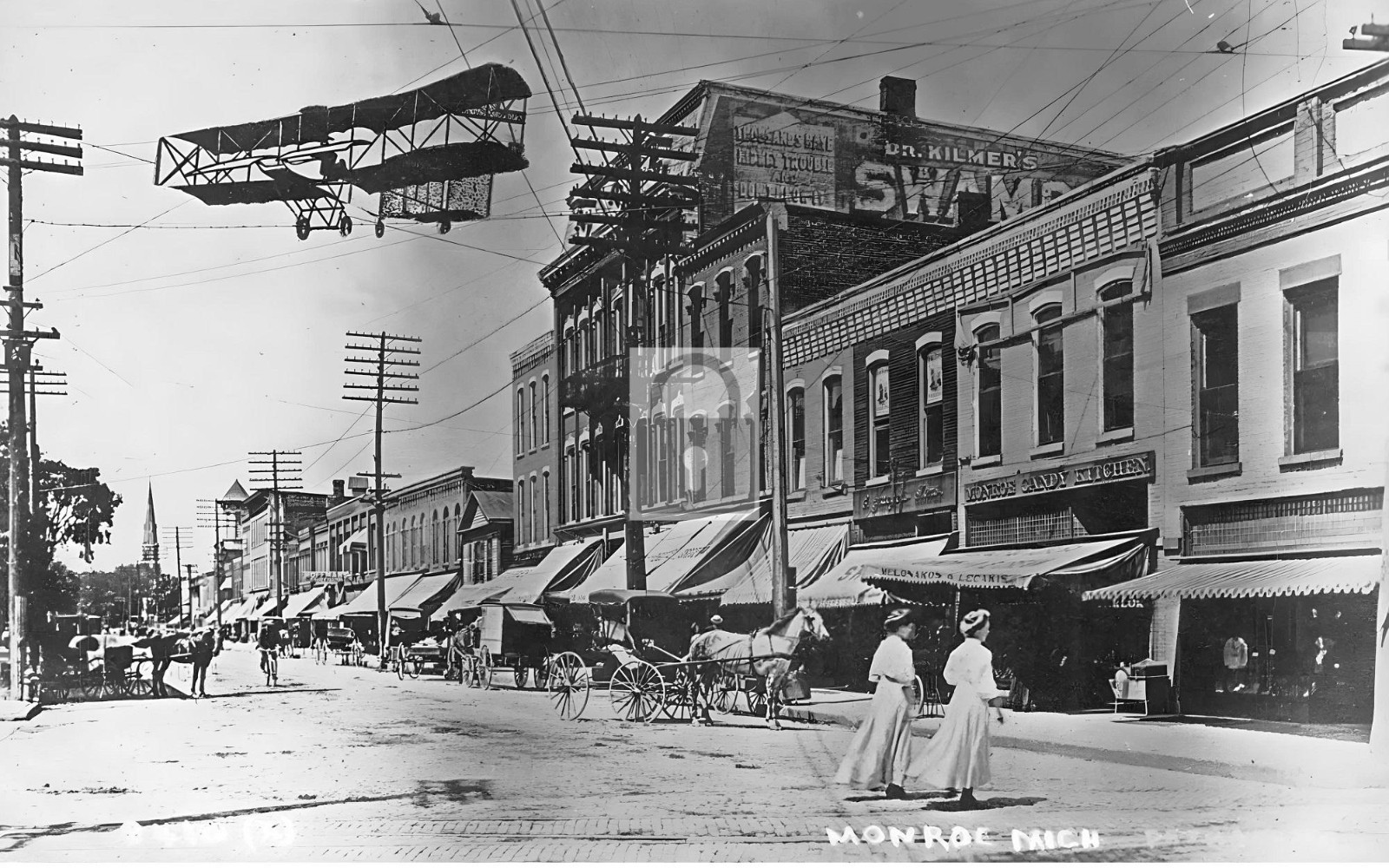 Street View Biplane Monroe Michigan MI - Reprint Street View Biplane Monroe Michigan MI - Reprint