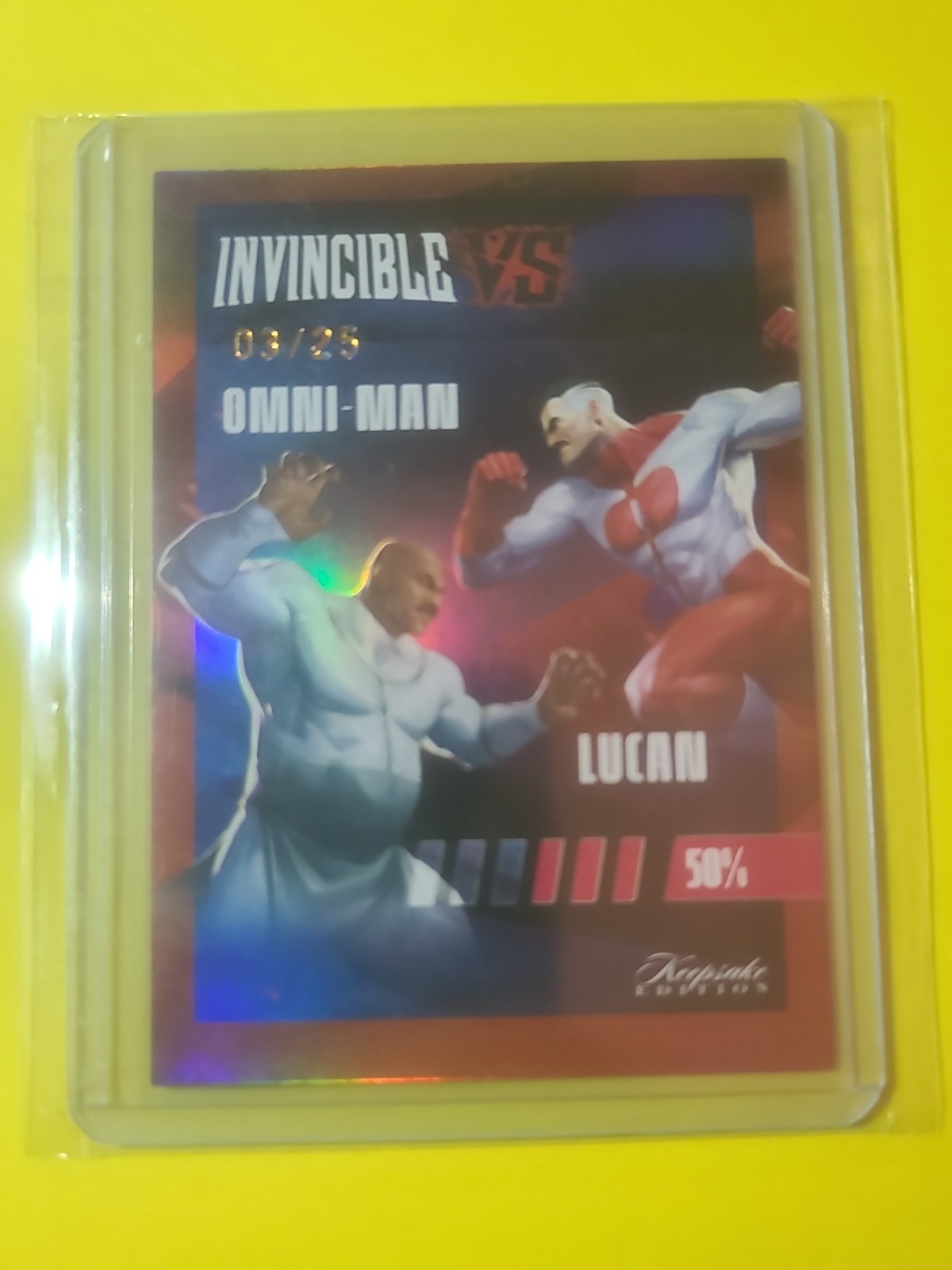 OMNI-MAN VS LUCAN CARD 37 2026 KEEPSAKE EDITION INVINCIBLE VS SERIALIZED 03/25 OMNI-MAN VS LUCAN CARD 37 2026 KEEPSAKE EDITION INVINCIBLE VS SERIALIZED 03/25