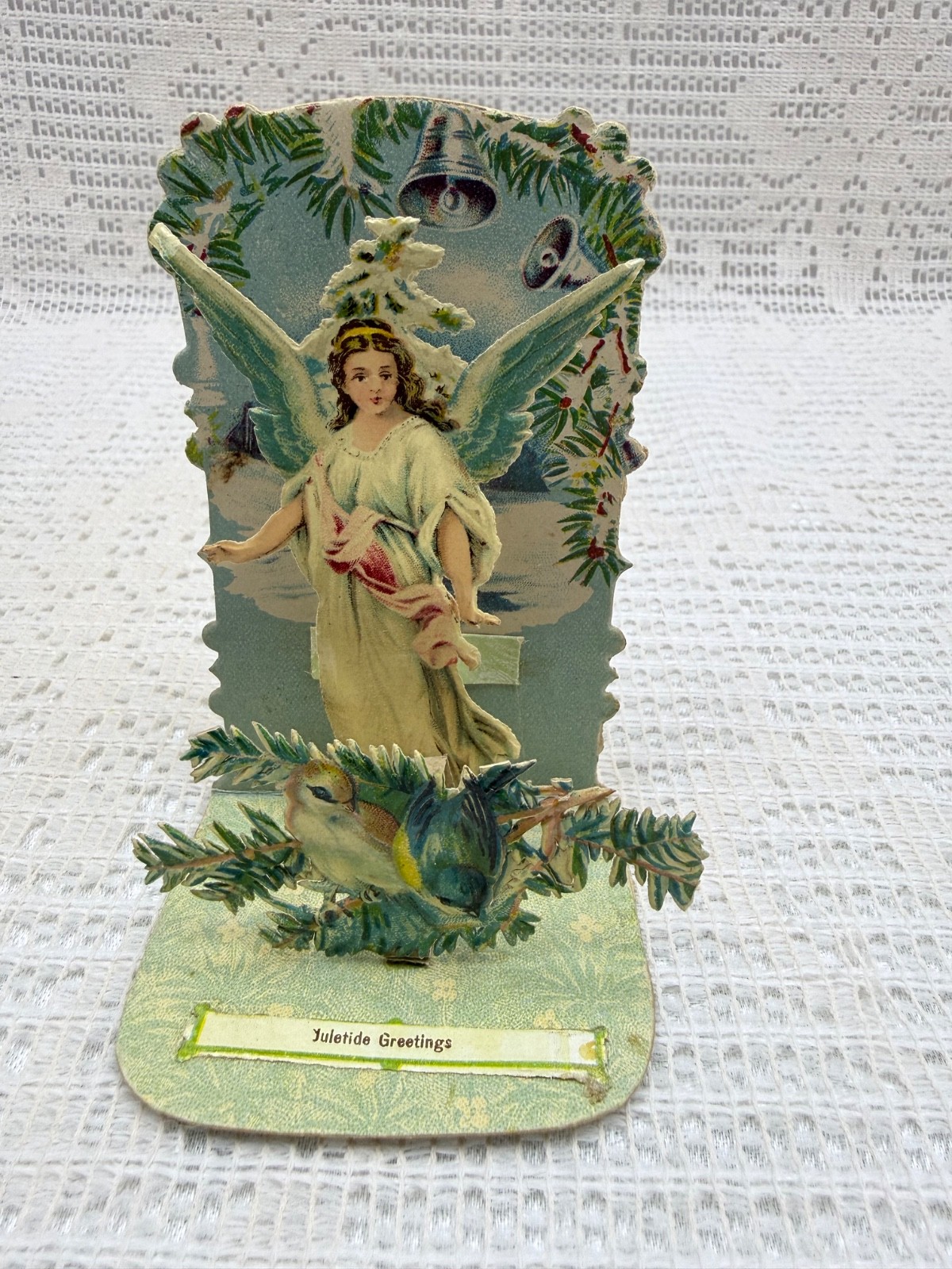 Antique Victorian Christmas Card Articulated Tuck & Sons Dated 1906 Pop-Up Angel Antique Victorian Christmas Card Articulated Tuck & Sons Dated 1906 Pop-Up Angel