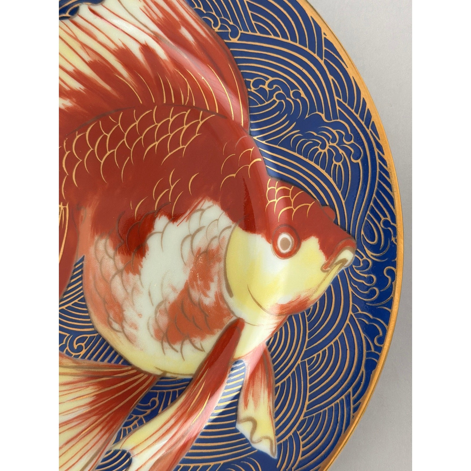 Set of 4 Vintage Andrea by Sadek Goldfish Plates Jered Holmes Chinoiserie Gilt Set of 4 Vintage Andrea by Sadek Goldfish Plates Jered Holmes Chinoiserie Gilt