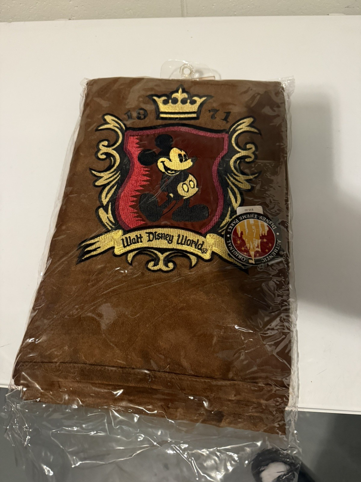 Vintage Disney 1971 Collectible Throw Blanket Brown Suede Mickey Mouse, NEW Vintage Disney 1971 Collectible Throw Blanket Brown Suede Mickey Mouse, NEW