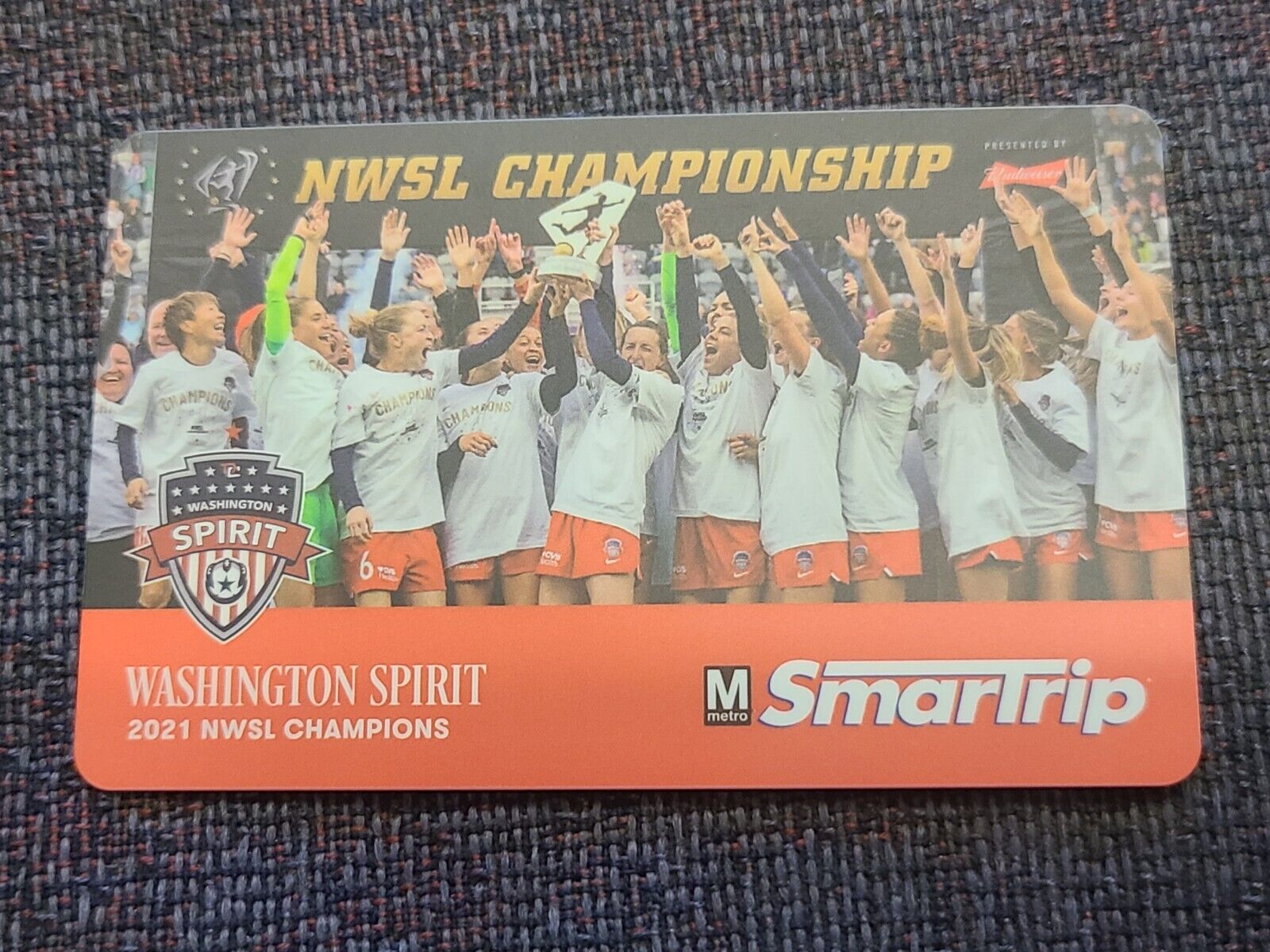 Washington Spirit 2021 NWSL Champions DC SmarTrip Metro Card wmata