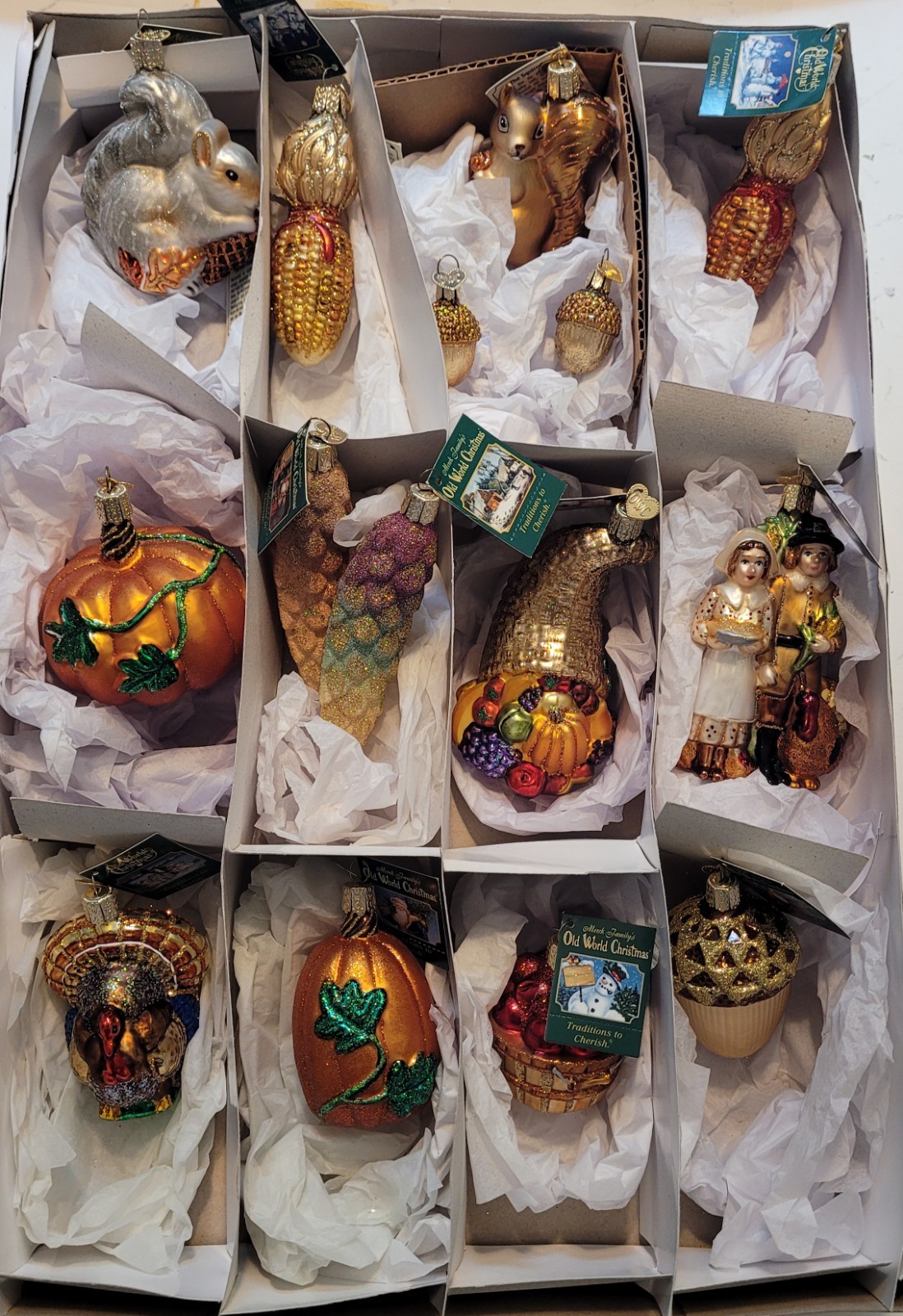 Old World Christmas Merck Family Glass Halloween-Thanksgiving Ornament Lot of 15 Old World Christmas Merck Family Glass Halloween-Thanksgiving Ornament Lot of 15