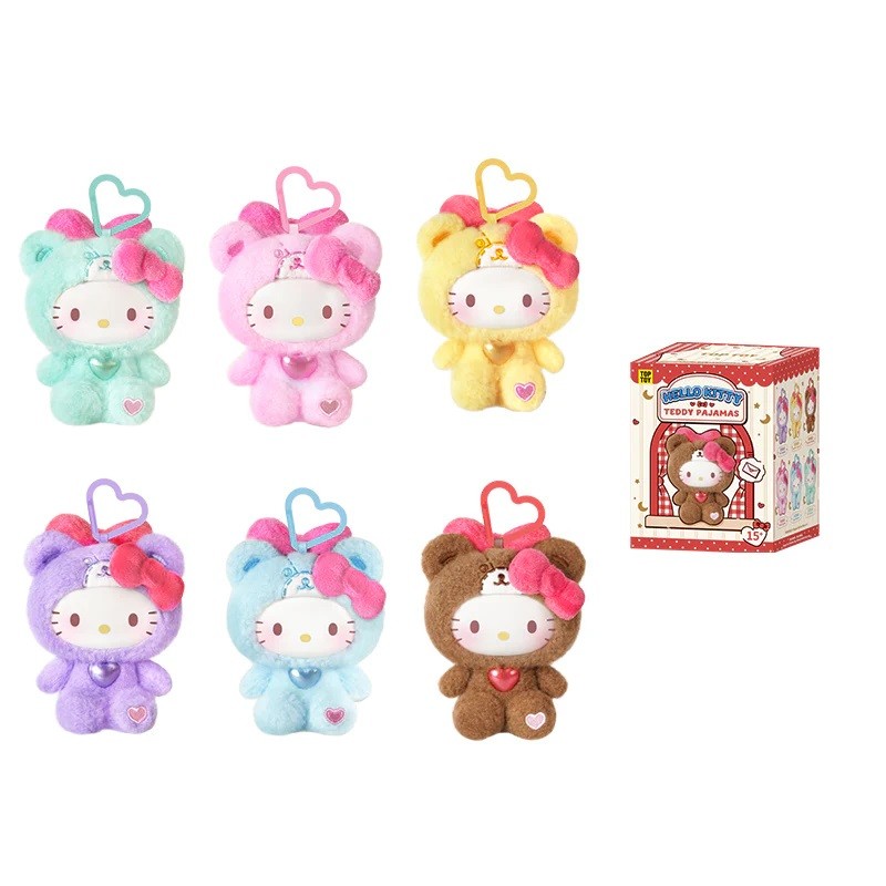 TOP TOY Sanrio Hello Kitty Teddy Pajamas Plush Keychain Blind Box TOP TOY Sanrio Hello Kitty Teddy Pajamas Plush Keychain Blind Box