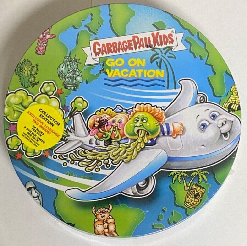 2023 Topps Garbage Pail Kids Go On Vacation Sealed Collector\'s Tin Box 24 packs