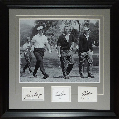Jack Nicklaus, Arnold Palmer And Gary Player Autographed Big 3 Deluxe Framed Gol Jack Nicklaus, Arnold Palmer And Gary Player Autographed Big 3 Deluxe Framed Gol