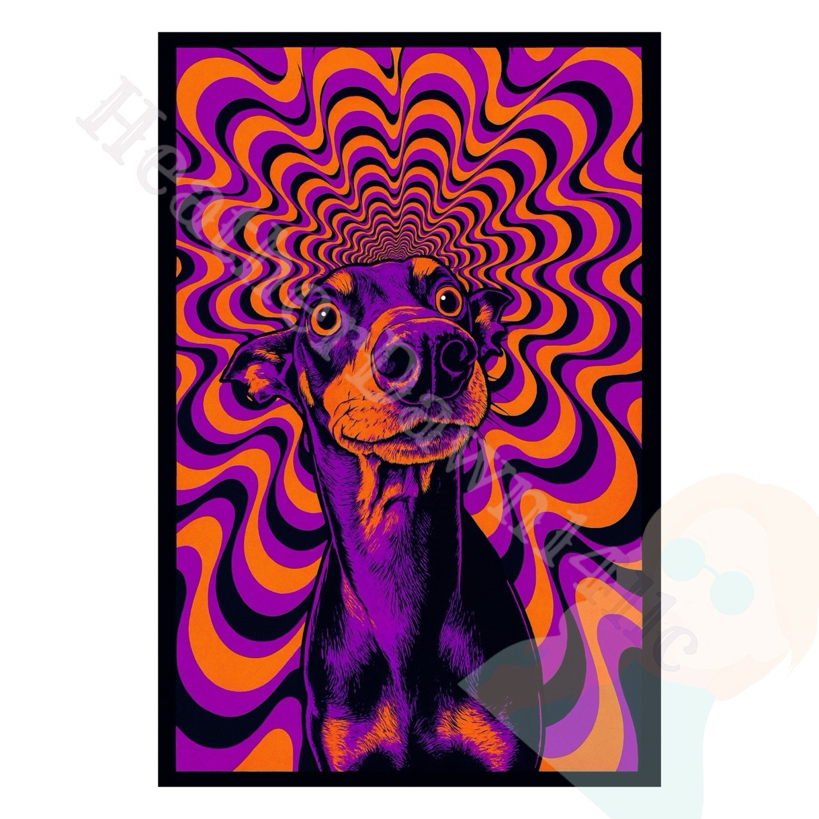 Psychedelic Doggo Postcard Psychedelic Style 4x6 in. made by HeatherDawn14 Psychedelic Doggo Postcard Psychedelic Style 4x6 in. made by HeatherDawn14