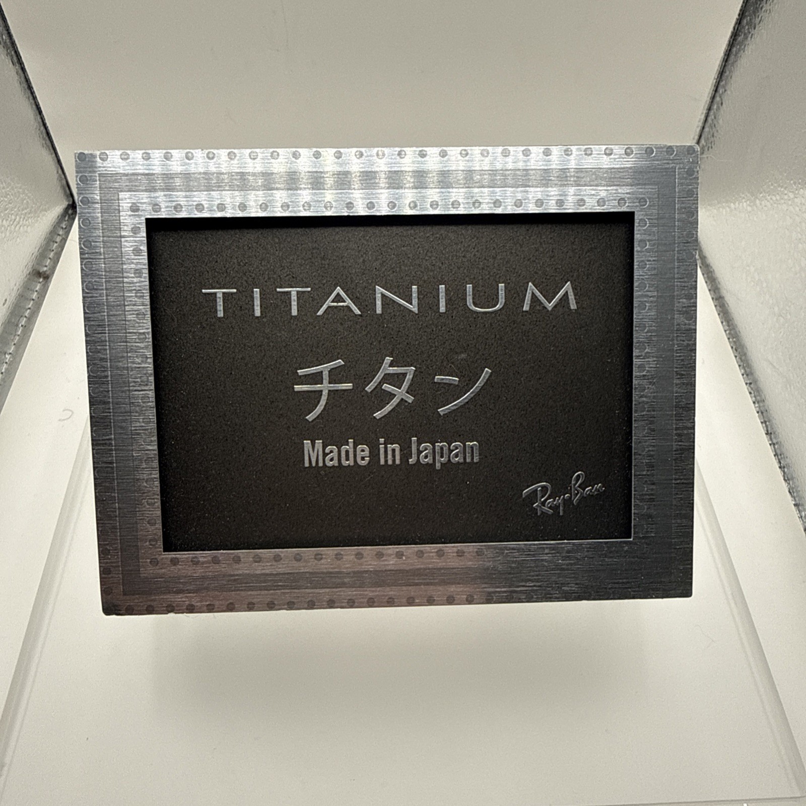 Ray-Ban Titanium Made In Japan Metal Sign Display Authentic NIB Ray-Ban Titanium Made In Japan Metal Sign Display Authentic NIB