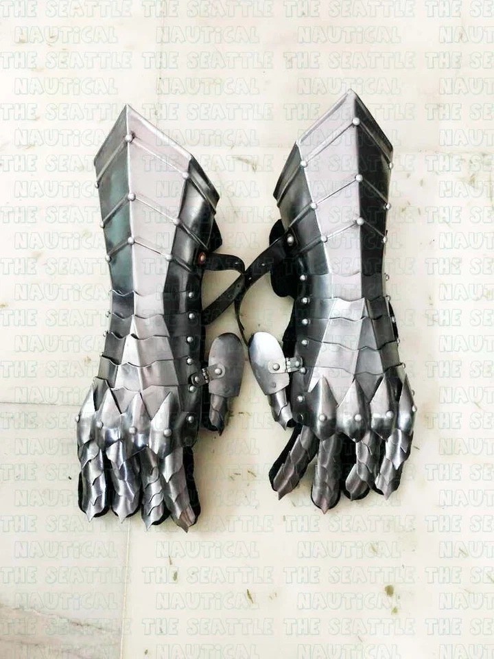 Medieval Warrior Metal Gothic Knight Style Gauntlets Functional Armor Gloves Medieval Warrior Metal Gothic Knight Style Gauntlets Functional Armor Gloves