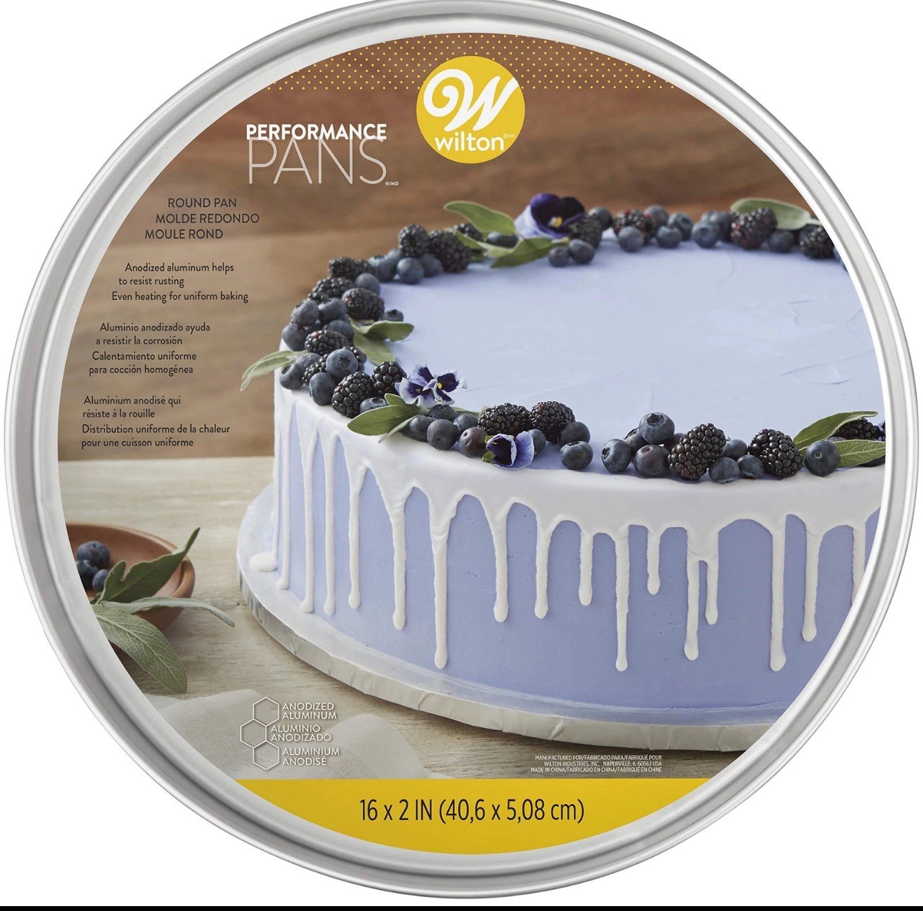 Wilton Performance Pans Aluminum Round Cake Dessert Pan 16 x 2 in. Big Wilton Performance Pans Aluminum Round Cake Dessert Pan 16 x 2 in. Big