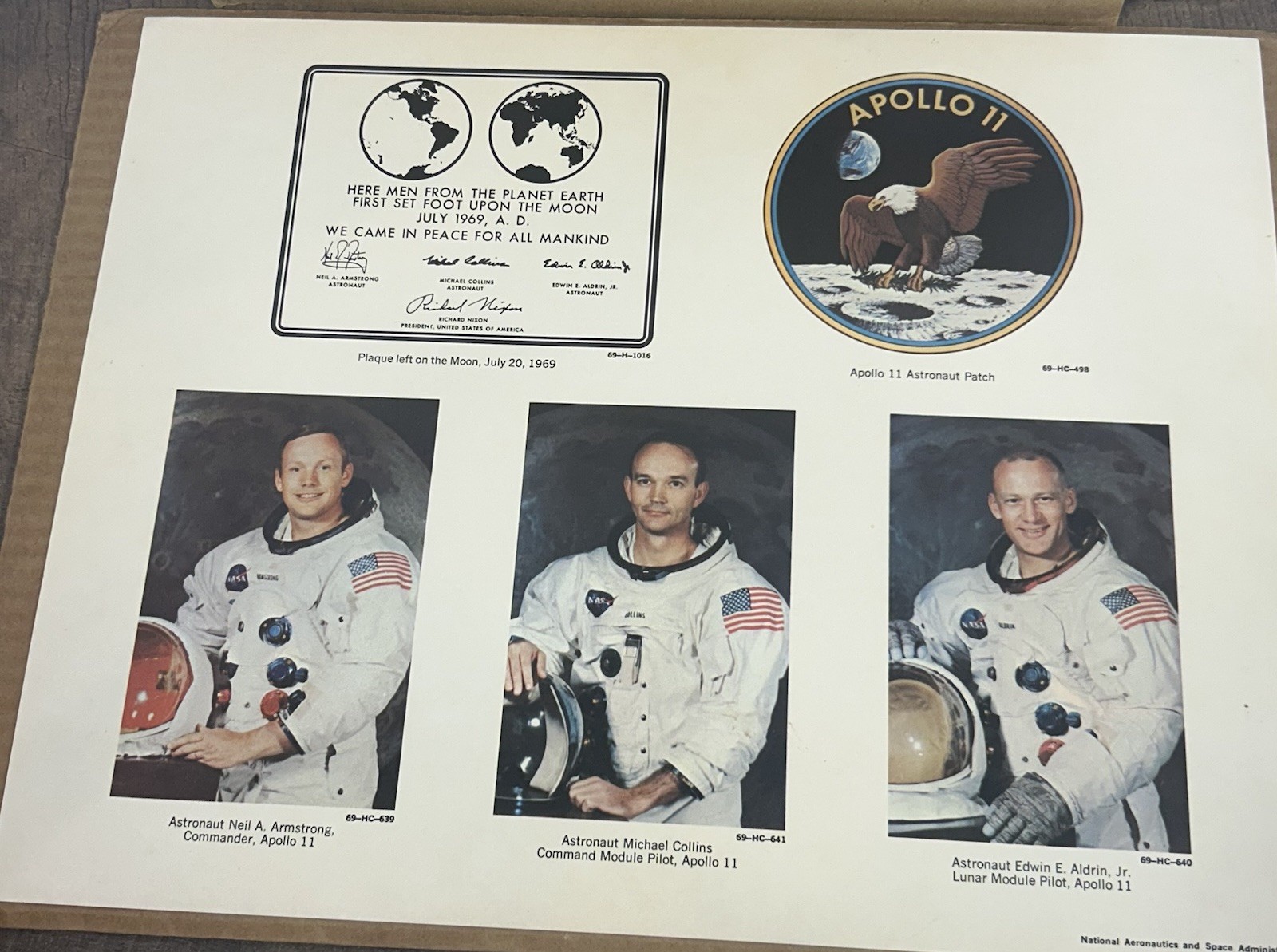 Vintage Apollo 11. First Manned landing 11 Prints Armstrong Collins Aldrin. Vintage Apollo 11. First Manned landing 11 Prints Armstrong Collins Aldrin.