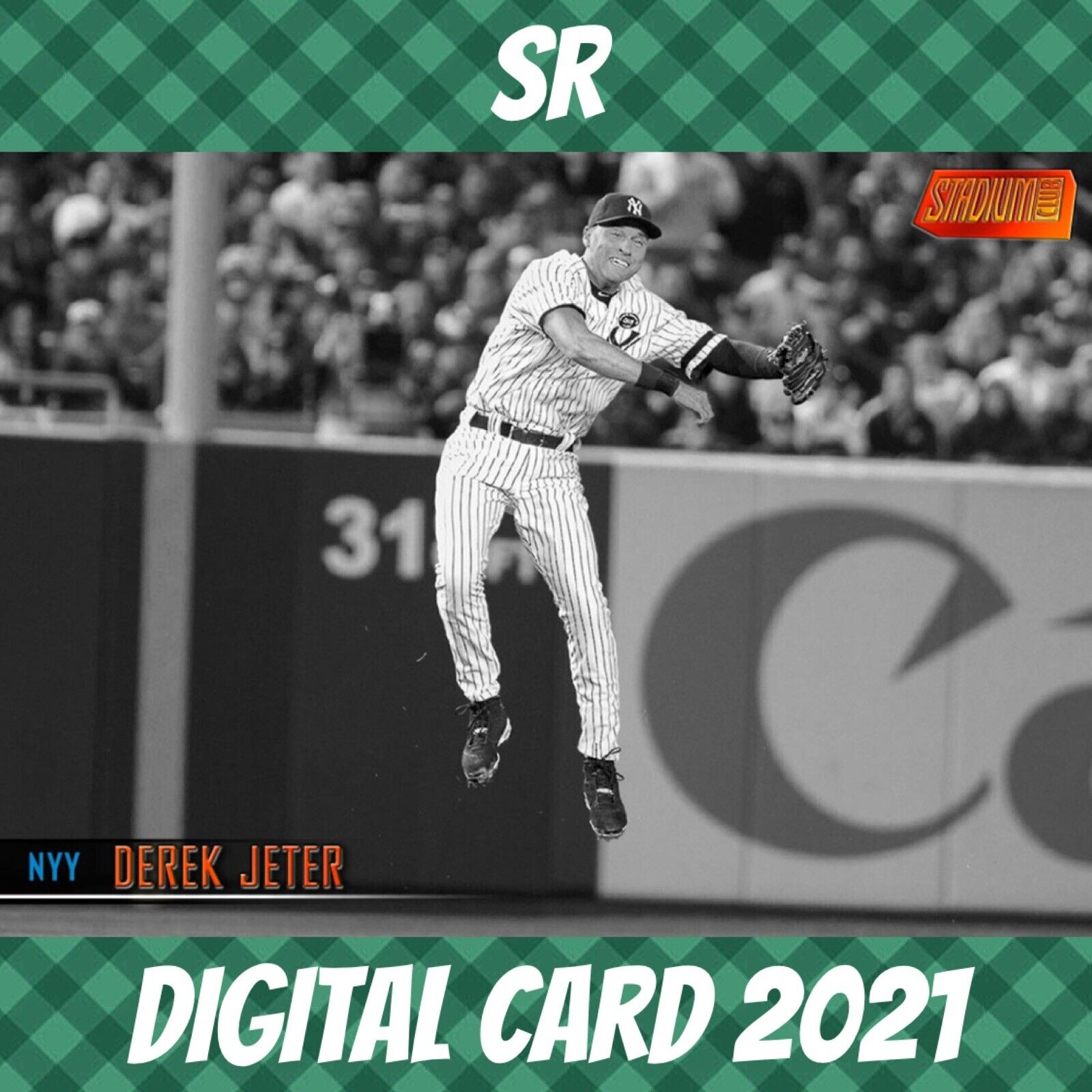 2020 Topps Colorful 21 Derek Jeter Stadium Club Orange Base S/1 Digital Card