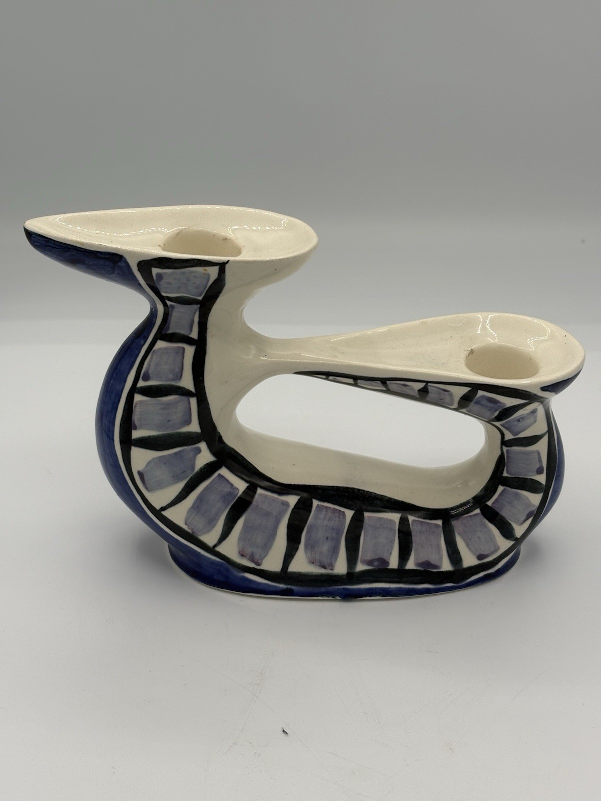 Vintage 1960s Wloclawek Wit Plazewski MCM Polish Art Pottery Candle Holder