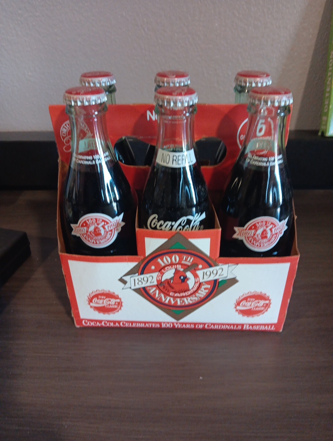 STL Cardinals Coca Cola Bottles 6 Pack 1992 Vintage Unopened STL Cardinals Coca Cola Bottles 6 Pack 1992 Vintage Unopened