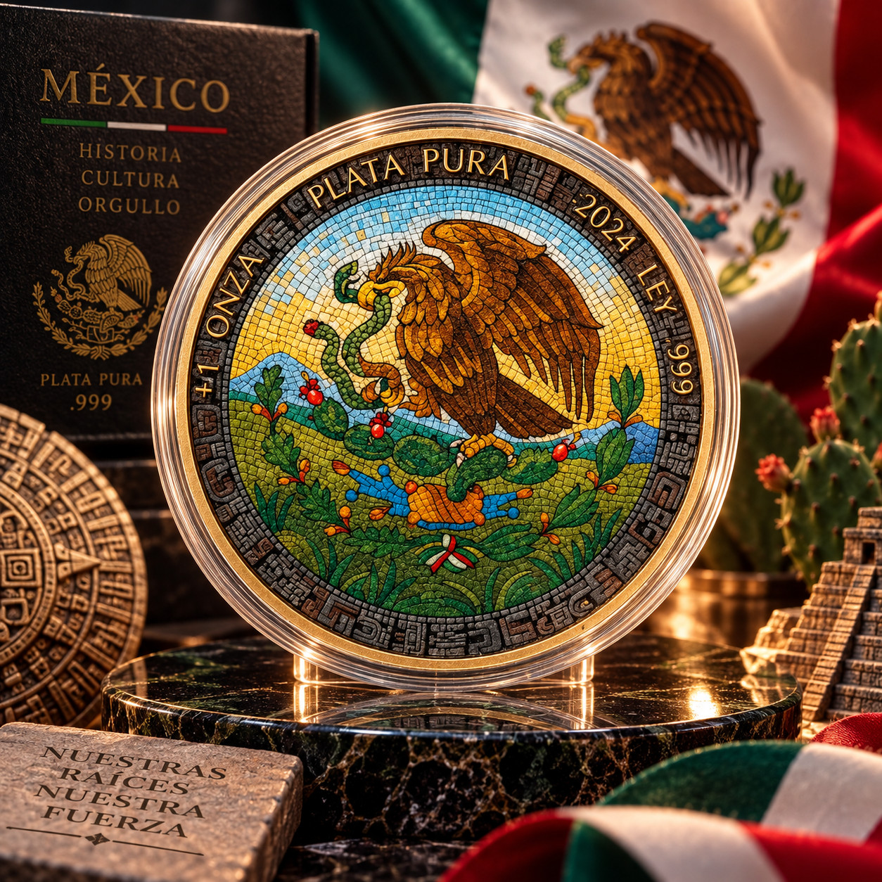 2024 Mexico Libertad Mosaic Eagle & Snake Edition 1 oz Silver Coin 2024 Mexico Libertad Mosaic Eagle & Snake Edition 1 oz Silver Coin