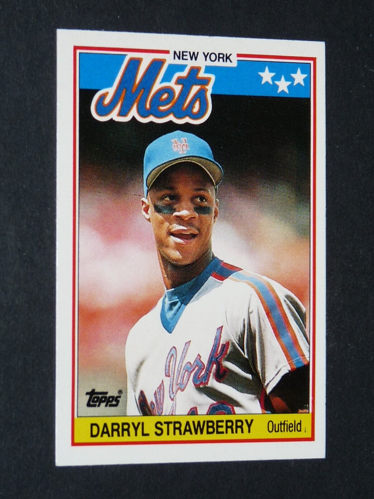 1988 TOPPS MINI BASEBALL CARD #76 DARRYL STRAWBERRY NEW YORK METS