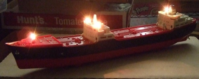 Marx 1966 Hess Voyager Tanker Ship with Original Working Lights - No Box
