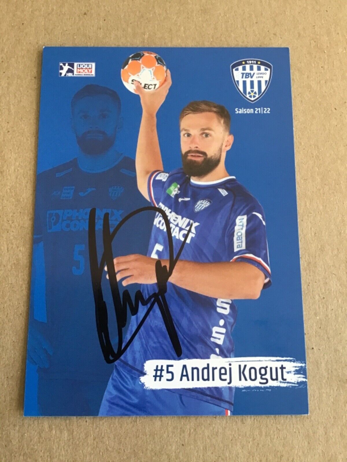 Andrej Kogut, Germany 🇩🇪 Handball TBV Lemgo 2021/22  signed 4x6