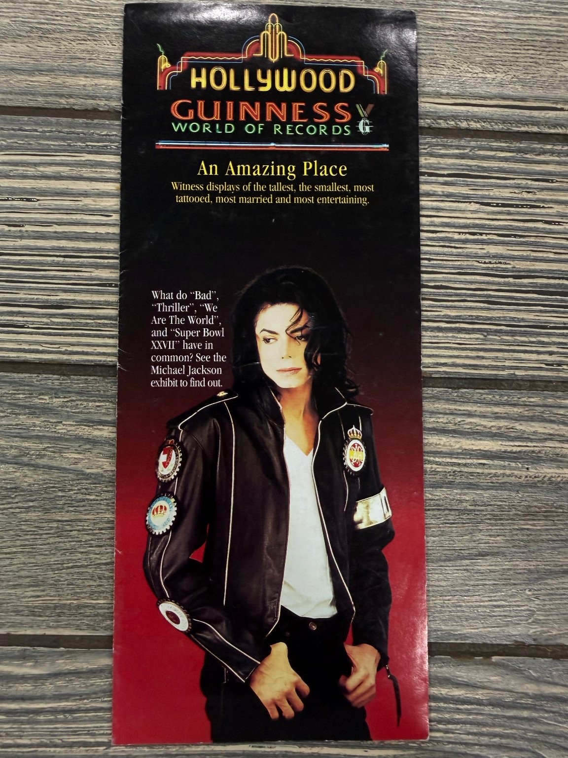 1993 Hollywood Guinness Michael Jackson Exhibit Brochure Flyer CA