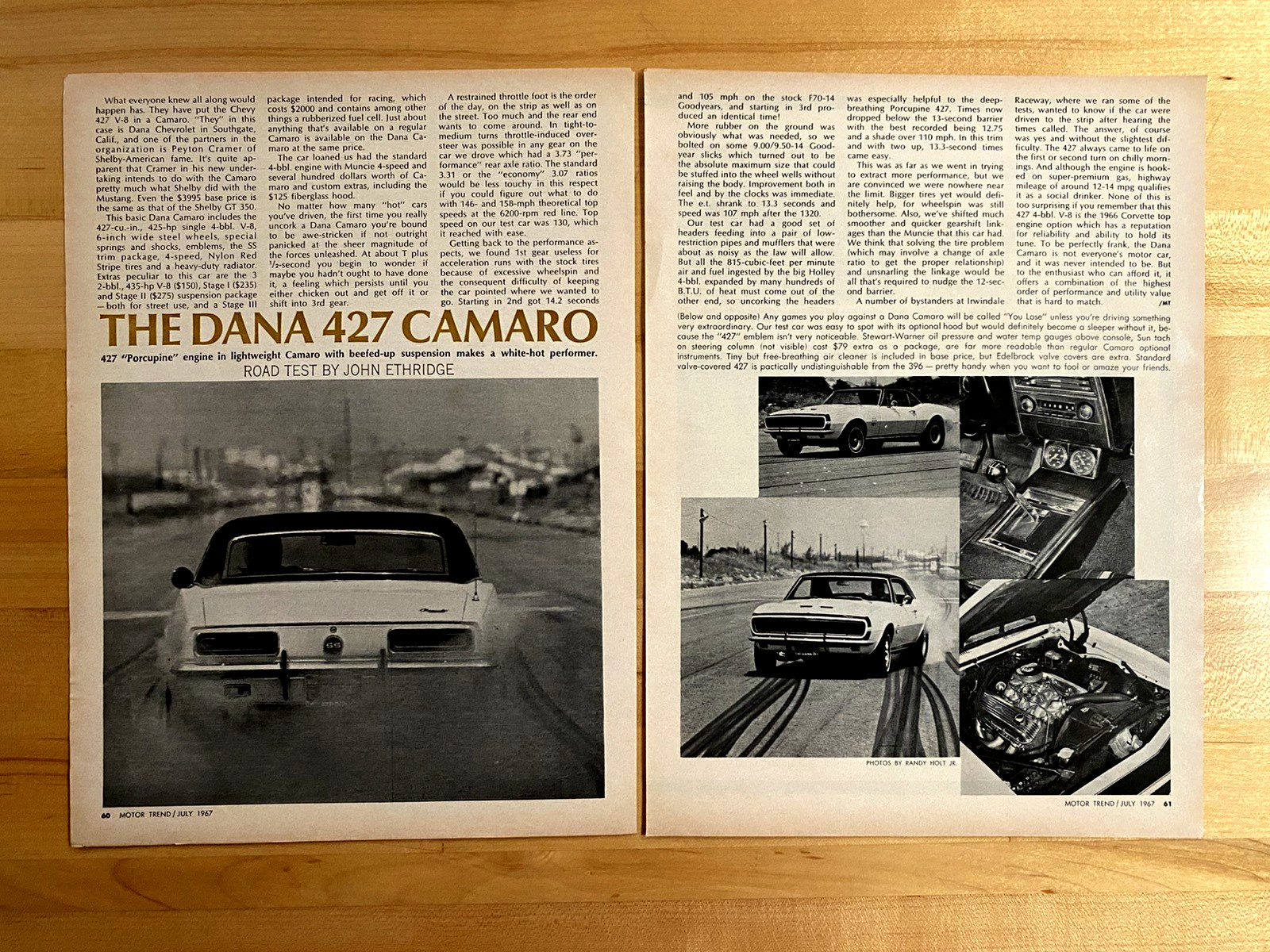 1967 Print Article The Dana 427 Chevrolet Camaro
