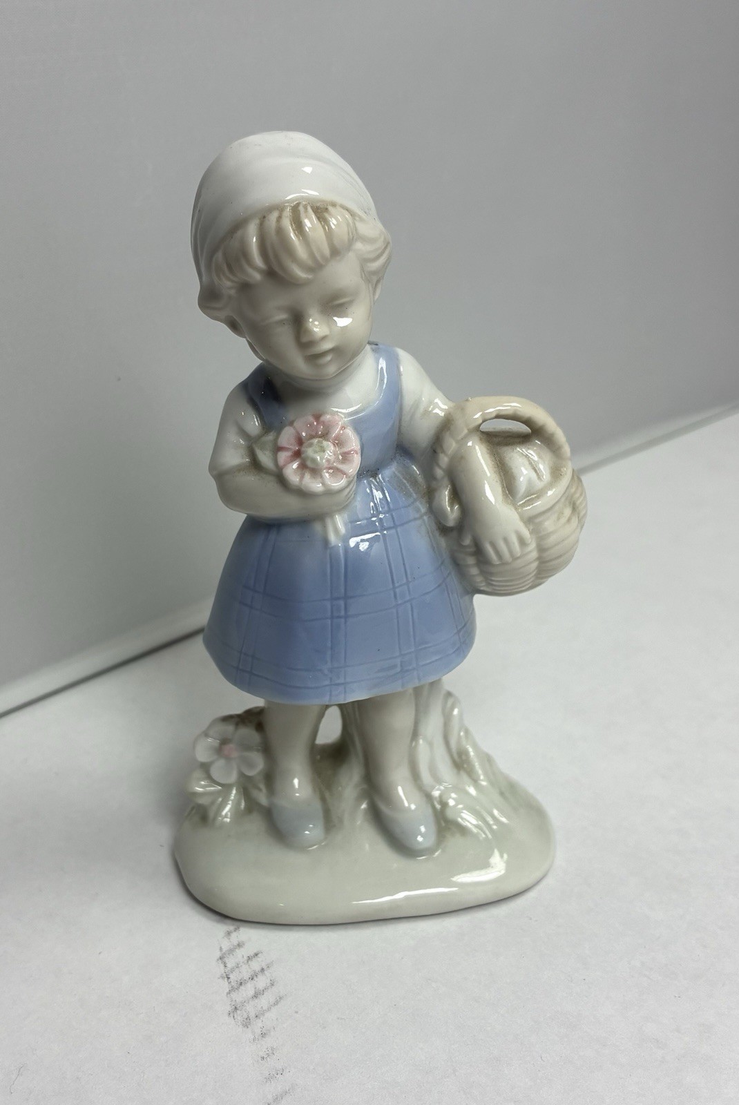 Vintage Lenwile Ardalt Figurine Figure Hand Painted Porcelain Girl Basket 4.5 Vintage Lenwile Ardalt Figurine Figure Hand Painted Porcelain Girl Basket 4.5
