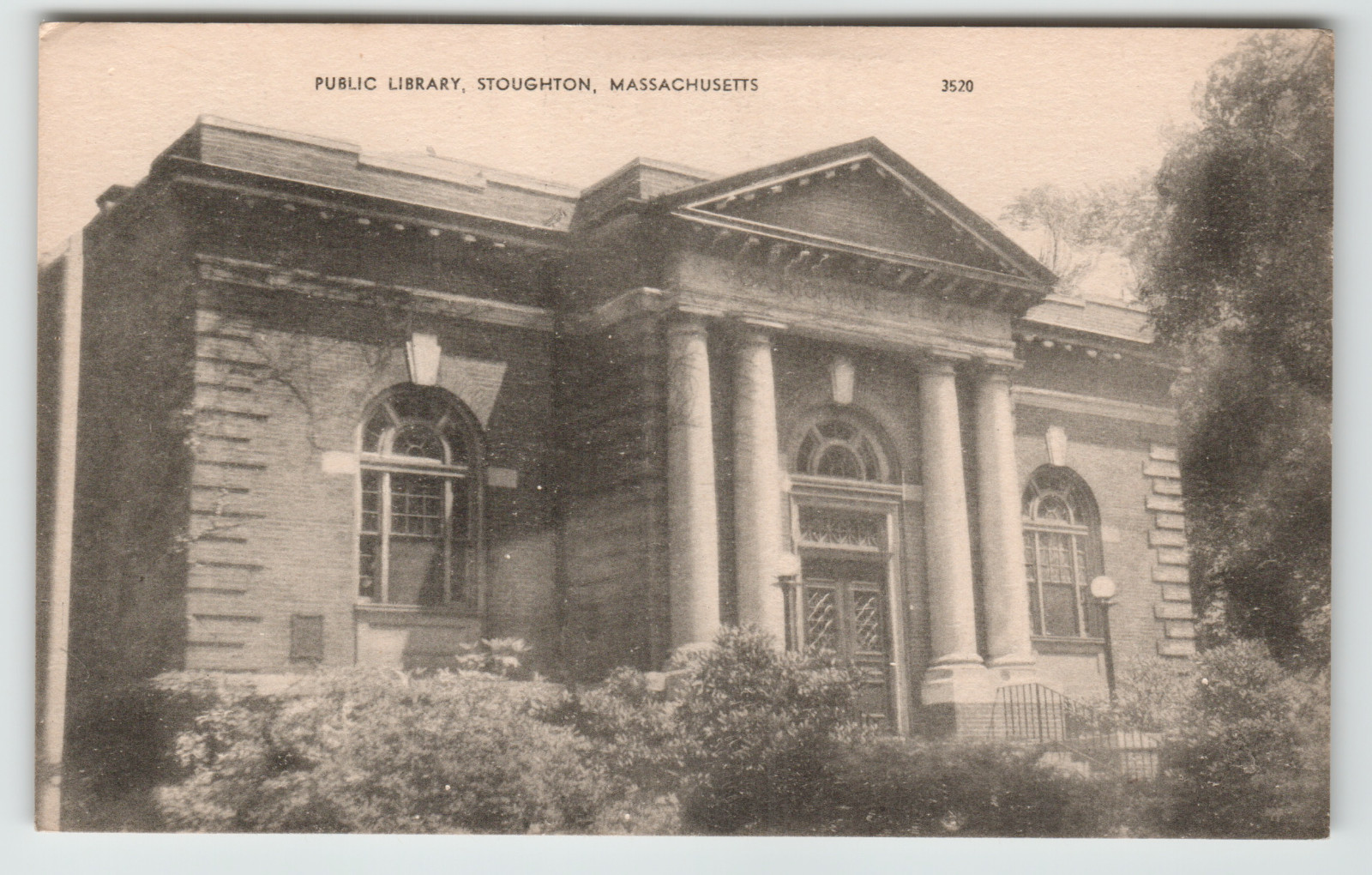 Postcard Vintage Public Library in Stoughton, MA Postcard Vintage Public Library in Stoughton, MA