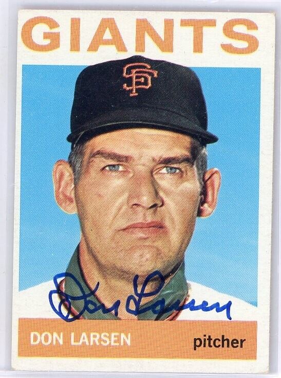 Don Larsen Hand Signed Vintage Baseball Card Authentic Autograph L2.3