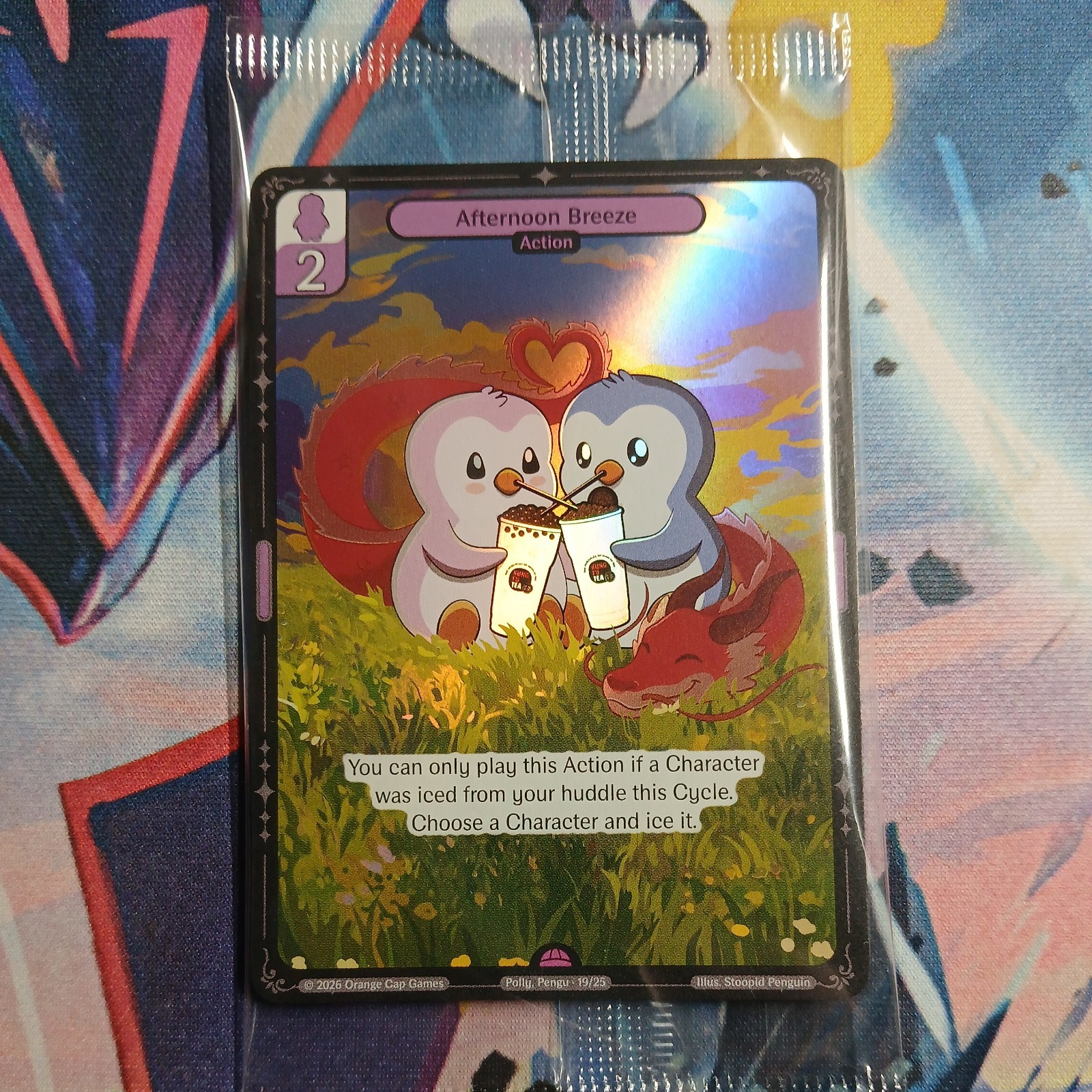 Pudgy Penguins Vibes TCG - Kung Fu Tea Promo Card FOIL - Afternoon Breeze 2026 Pudgy Penguins Vibes TCG - Kung Fu Tea Promo Card FOIL - Afternoon Breeze 2026