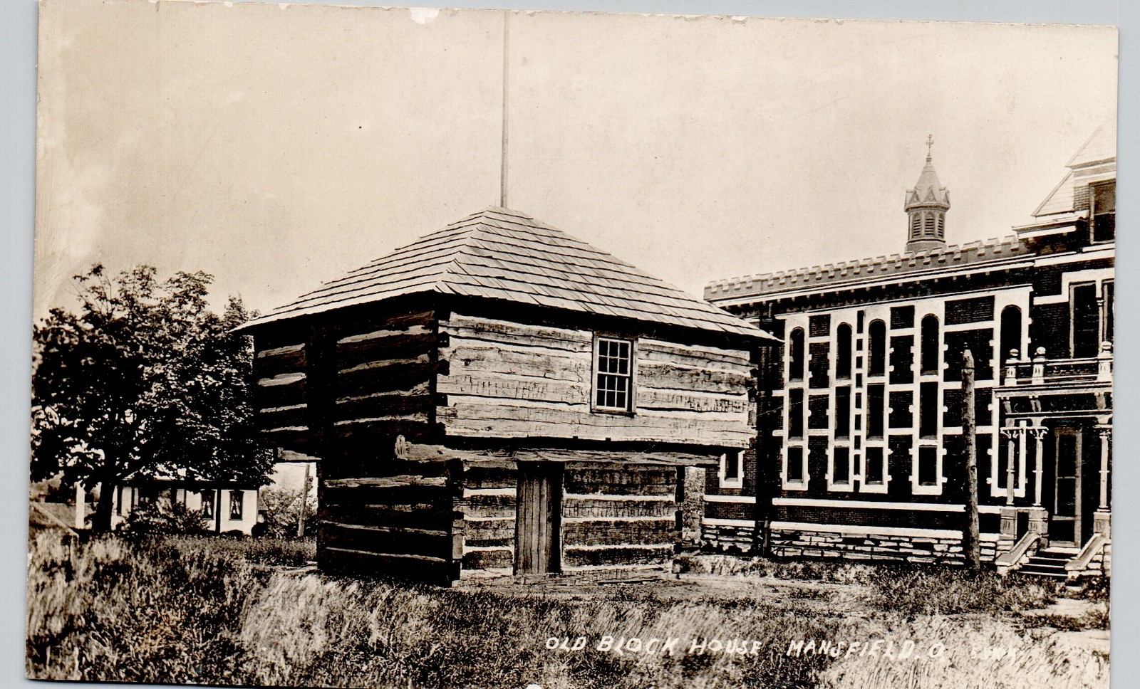 OLD BLOCK HOUSE mansfield oh c1920 postcard ohio prison real photo rppc OLD BLOCK HOUSE mansfield oh c1920 postcard ohio prison real photo rppc