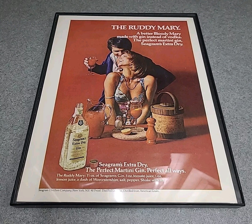 Seagram's Extra Dry Gin 1973 Print Ad Framed 8.5x11 Wall Art Seagram's Extra Dry Gin 1973 Print Ad Framed 8.5x11 Wall Art